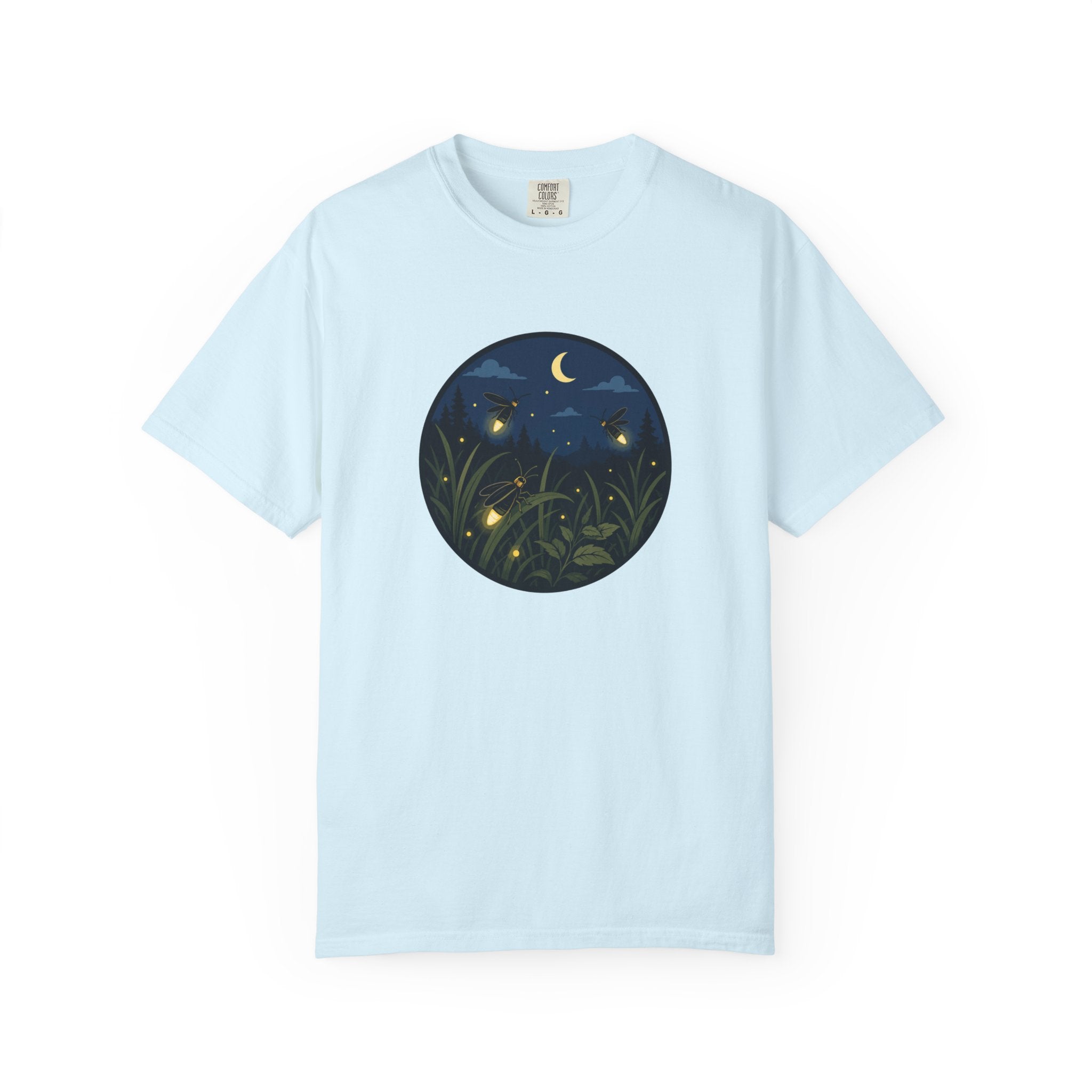 Firefly Night T-Shirt — Moonlit Meadow Graphic Tee