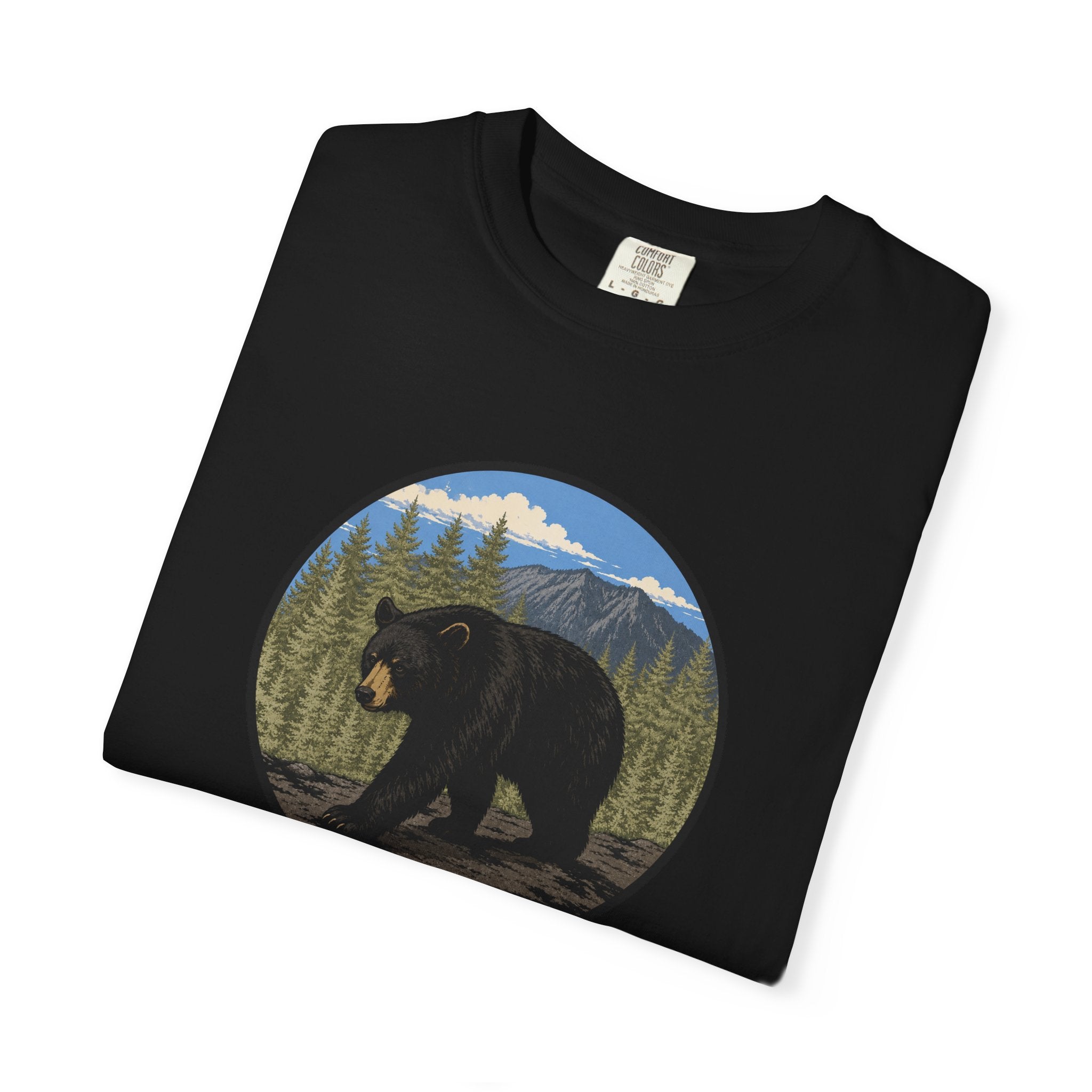 Black Bear Wilderness Badge Unisex Garment-Dyed T-Shirt