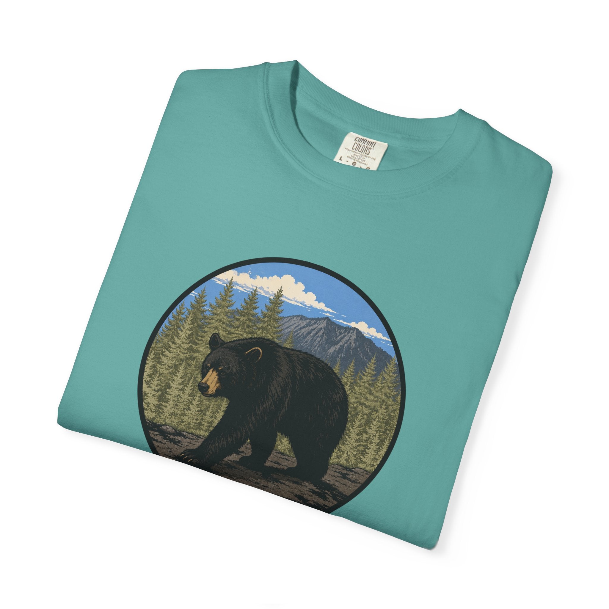 Black Bear Wilderness Badge Unisex Garment-Dyed T-Shirt