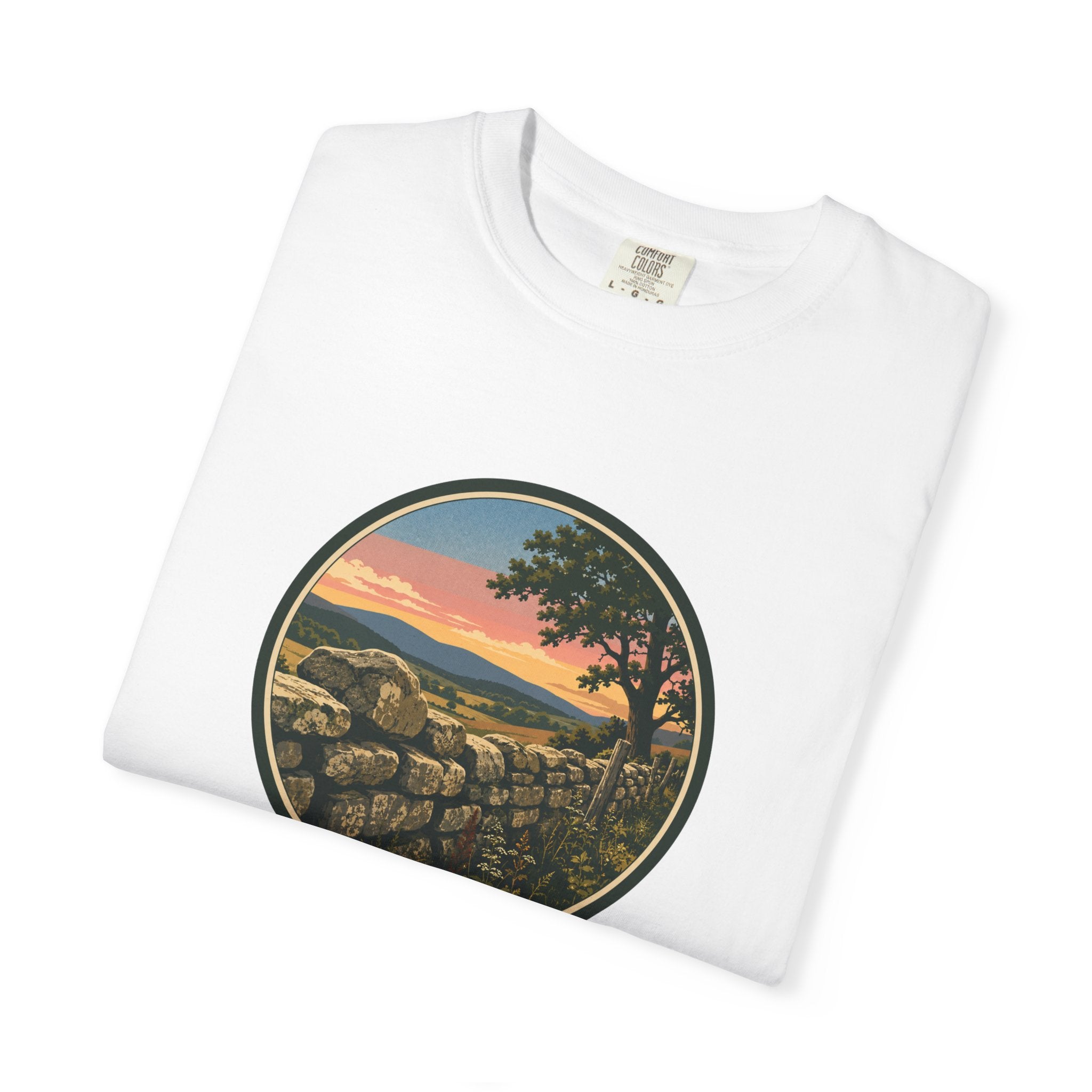 Sunset Stone Wall Circle T-Shirt