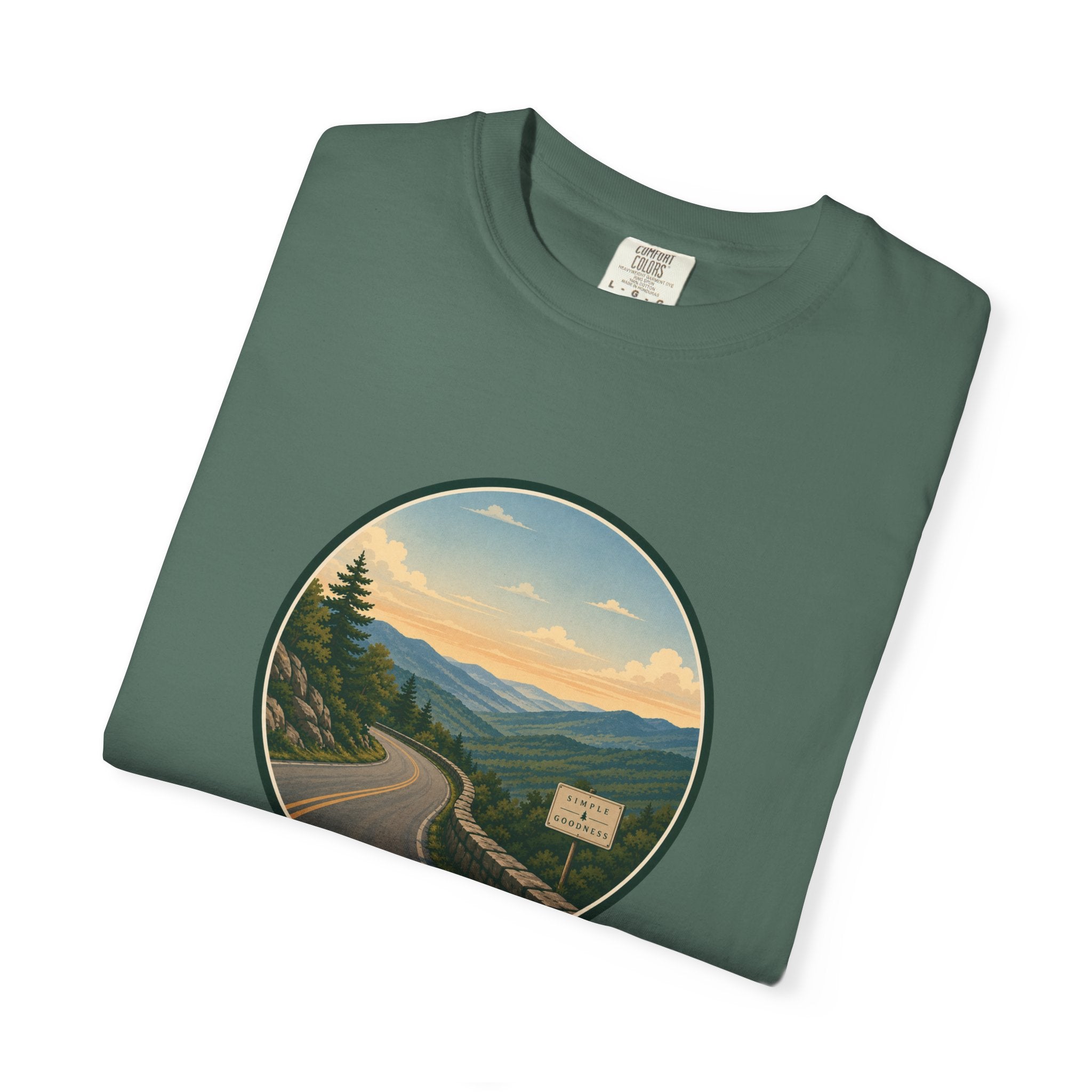 Road Through the Mountains T-Shirt — Scenic Sunset Drive Graphic Tee