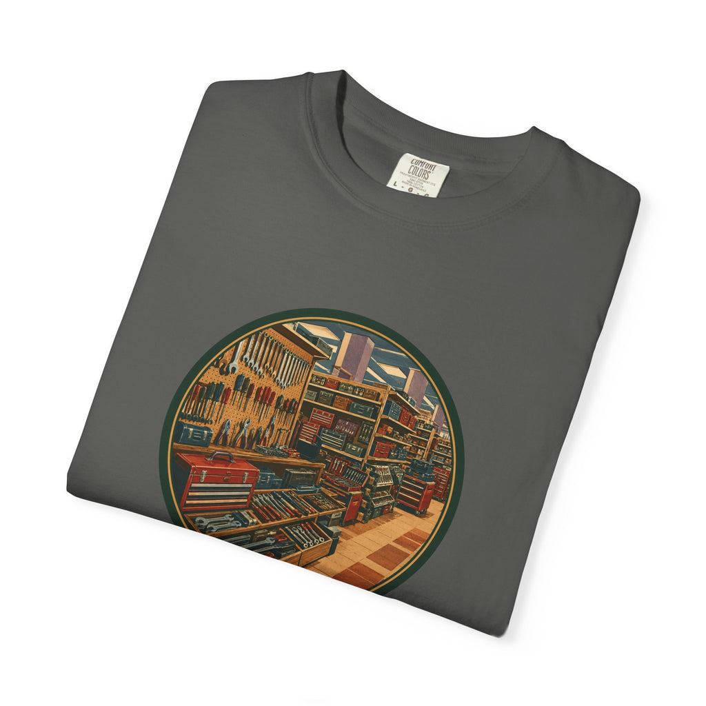 Vintage Tool Graphic T-Shirt — Remembering the Tool Department Illustration