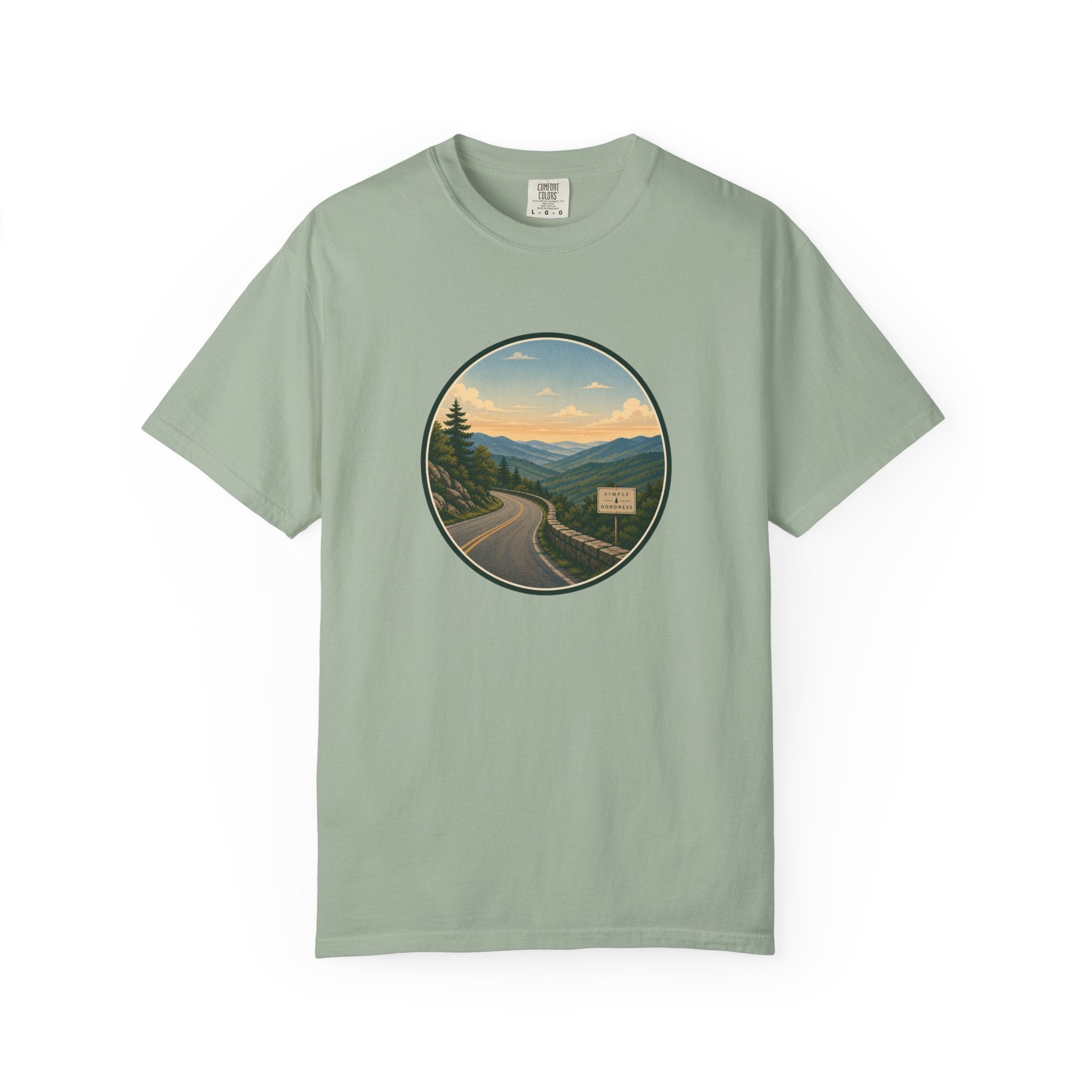 Road Through the Mountains T-Shirt — Scenic Sunset Drive Graphic Tee