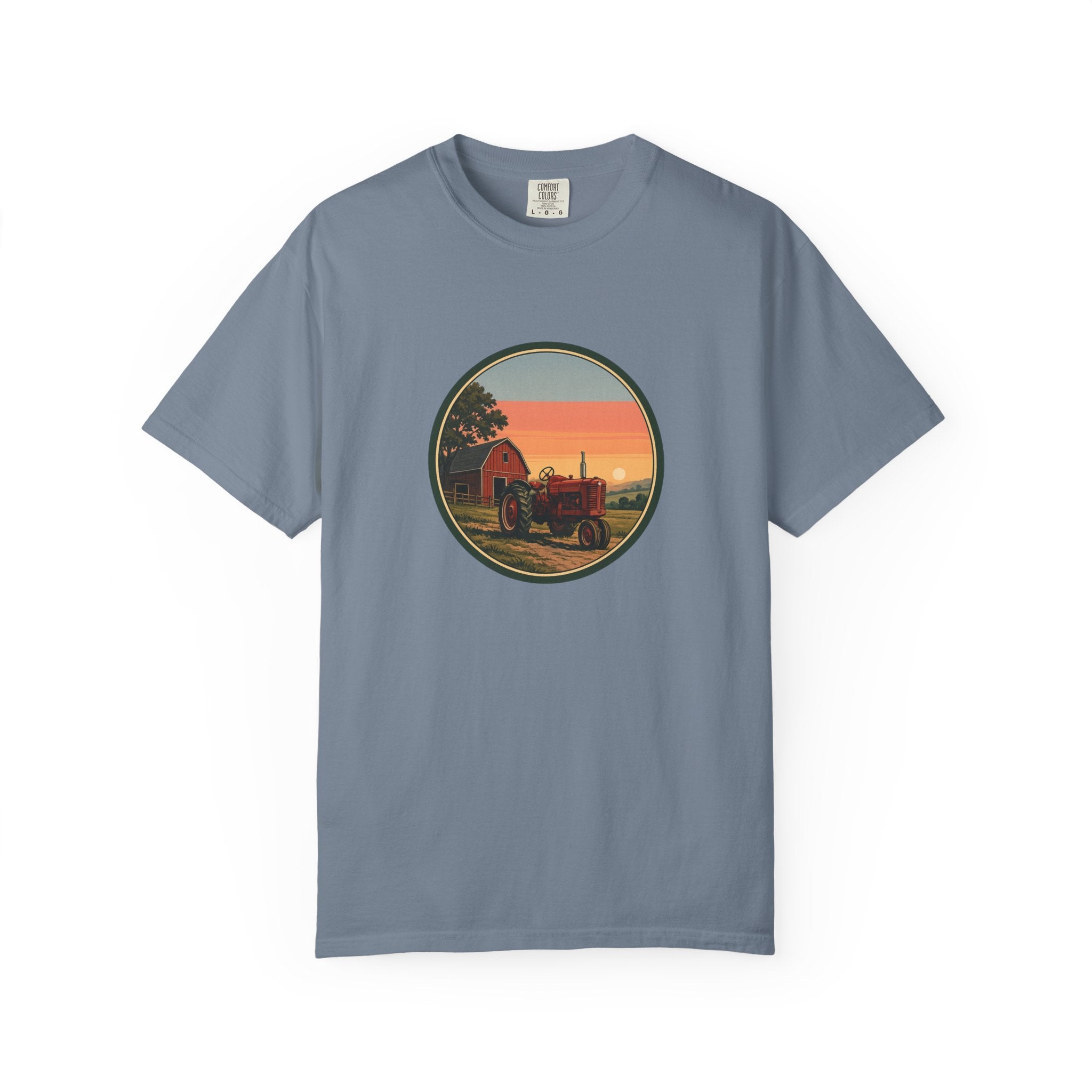 Vintage Farm Tractor Sunset T-Shirt