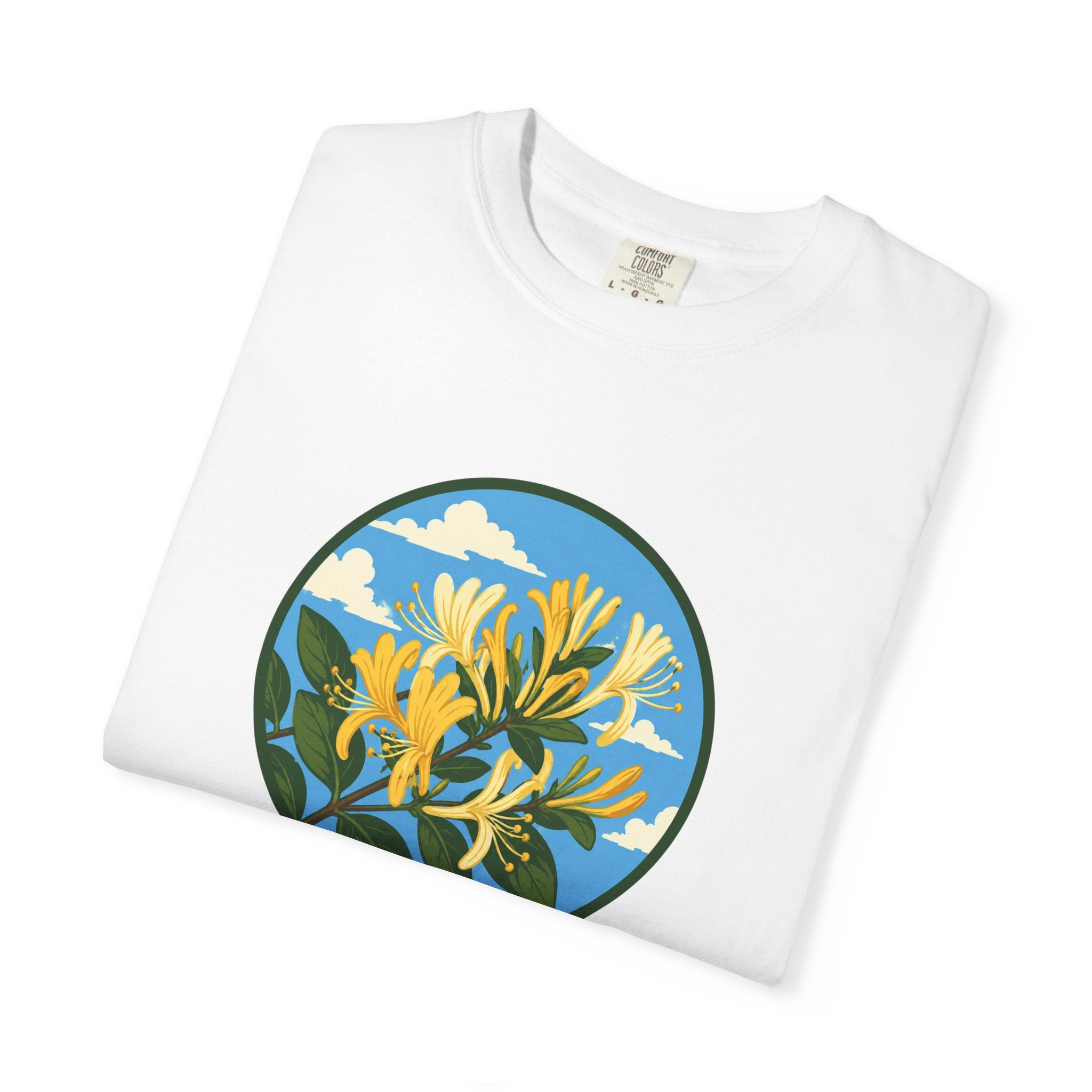 Honeysuckle Circle Tee — Botanical Floral Graphic T-Shirt
