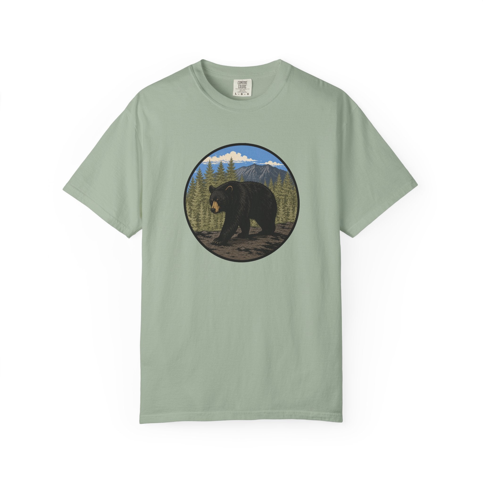 Black Bear Wilderness Badge Unisex Garment-Dyed T-Shirt