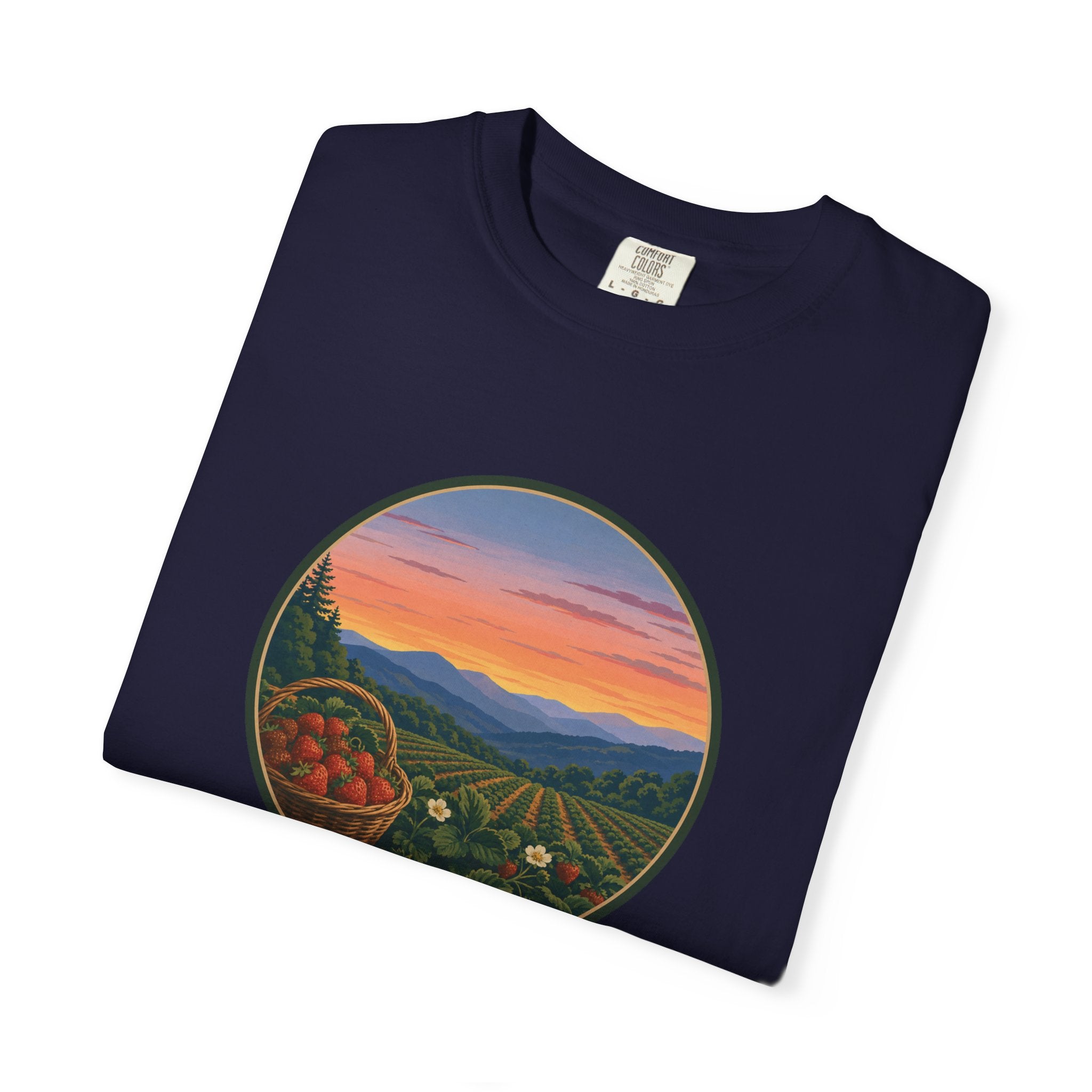 Sunset Strawberry Patch Scenic Tee