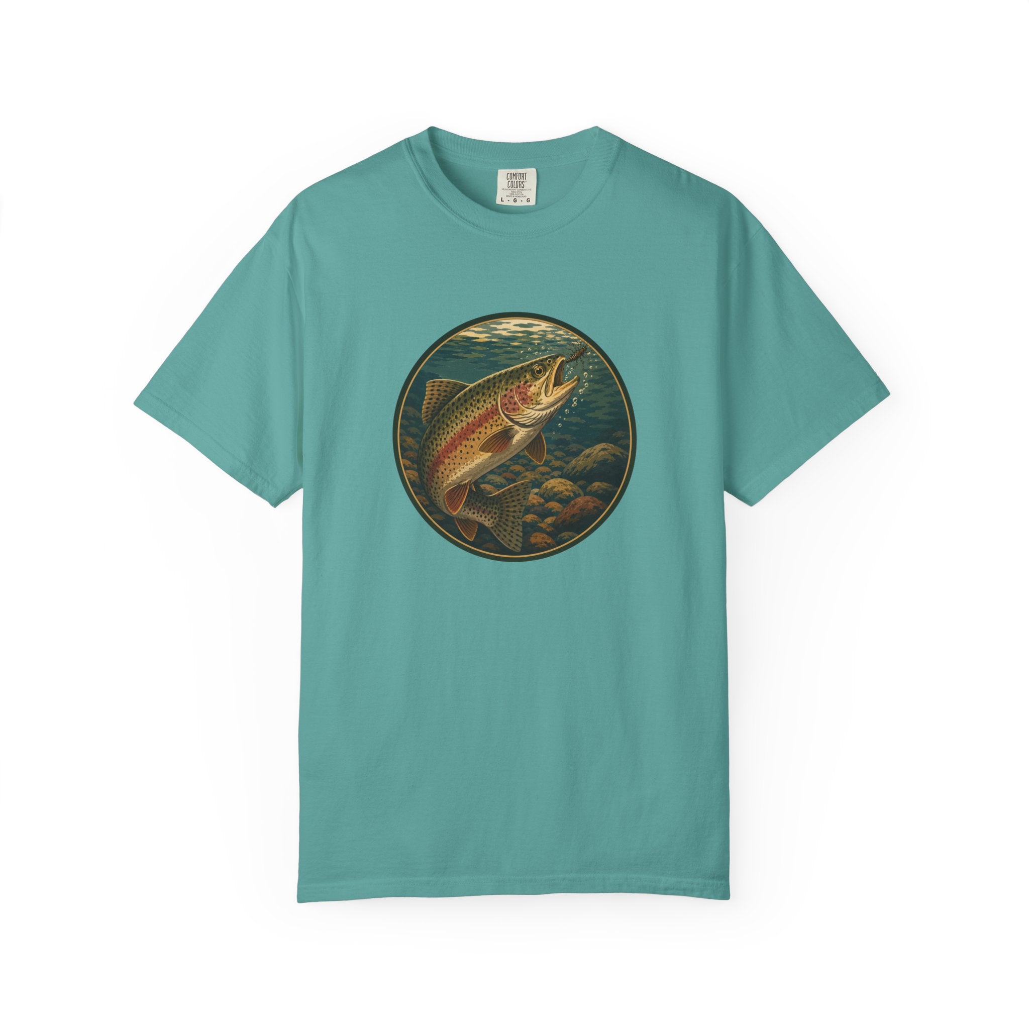 Rainbow Trout Circle Graphic T-Shirt