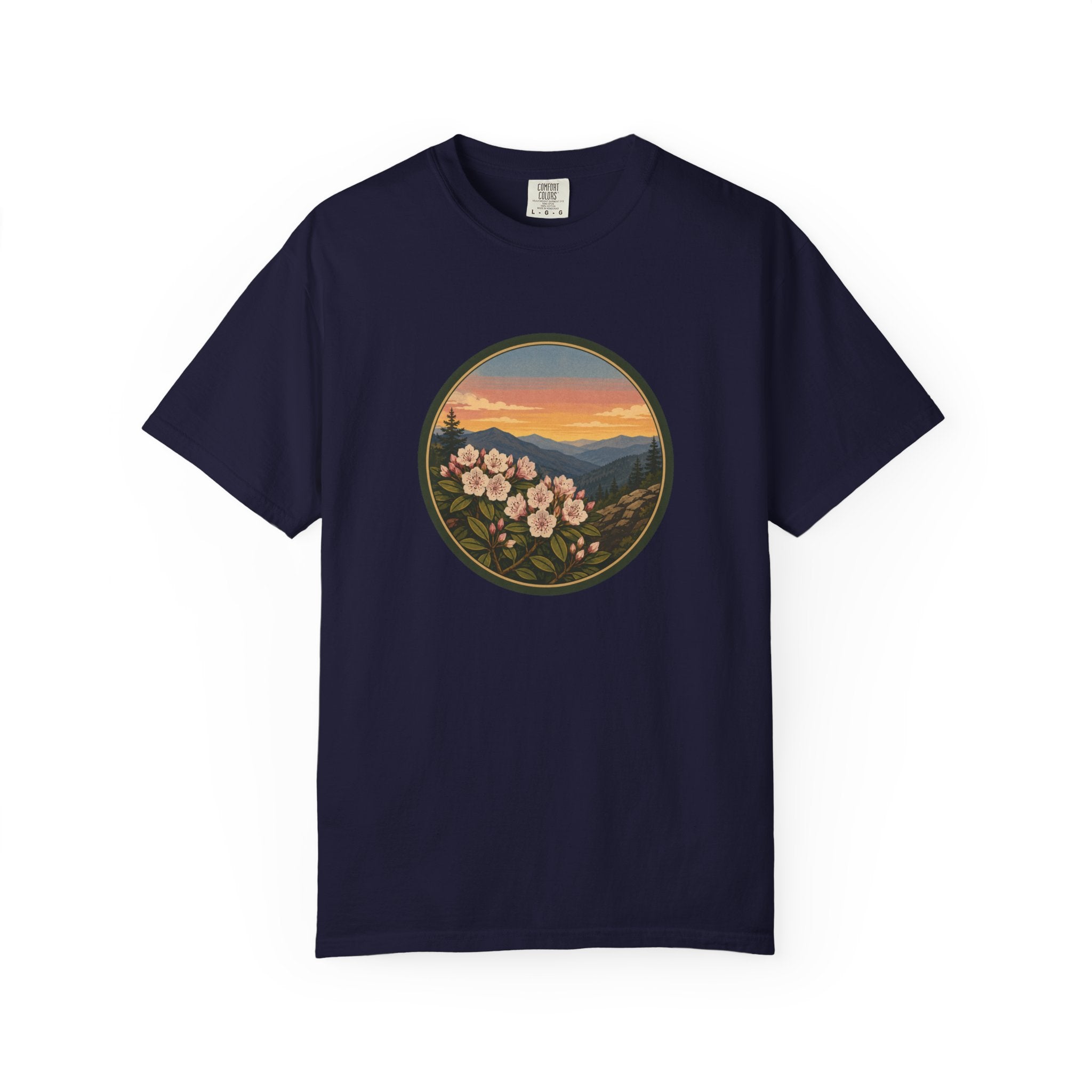 Mountain Laurel Bloom Sunset T-Shirt — Mountain Wildflower Graphic Tee