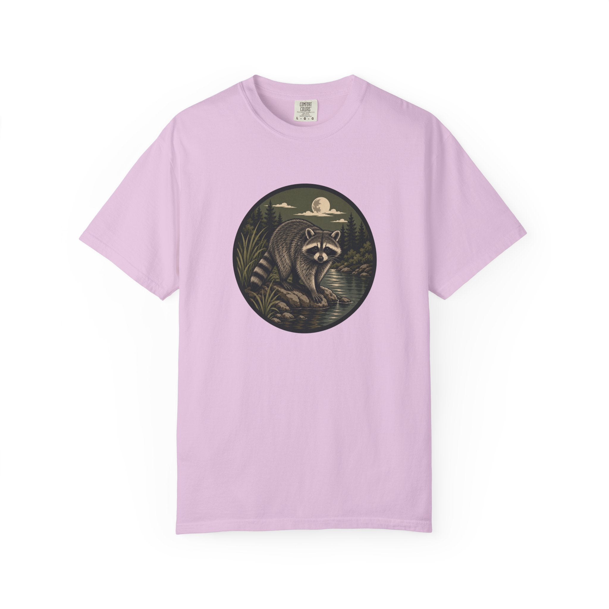 Raccoon Moonlight T-Shirt — Night Forest Wildlife Graphic Tee