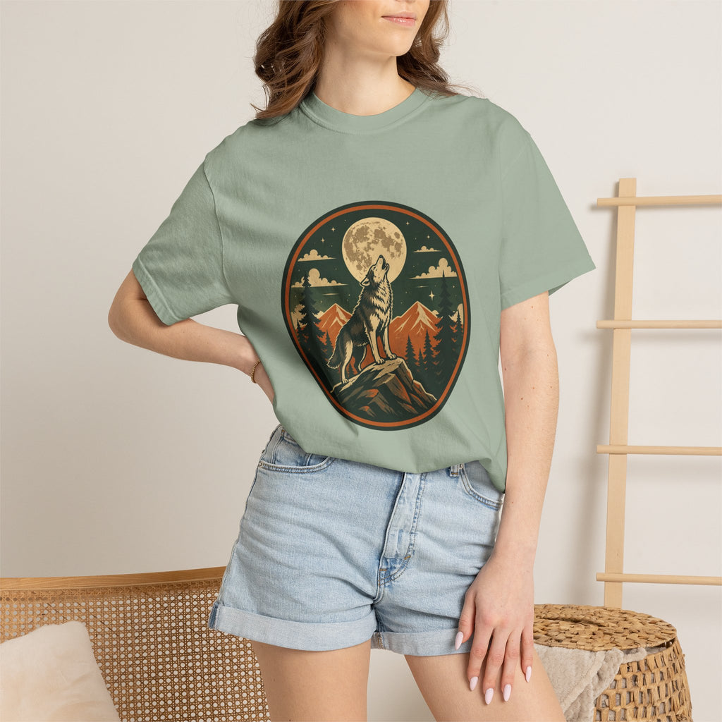 Wolf Howl T-Shirt — Vintage Moonlit Mountain Graphic Tee