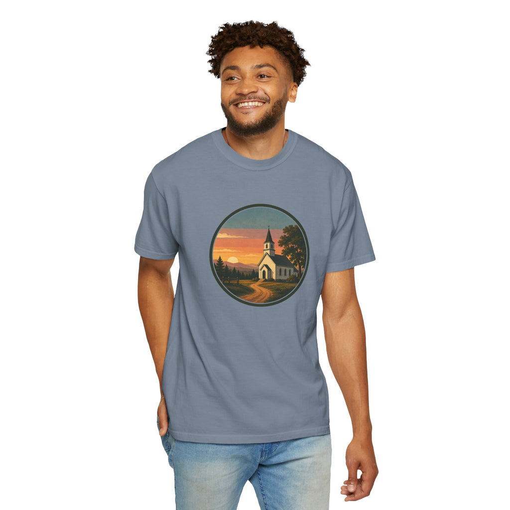 Vintage Church Sunset T-Shirt