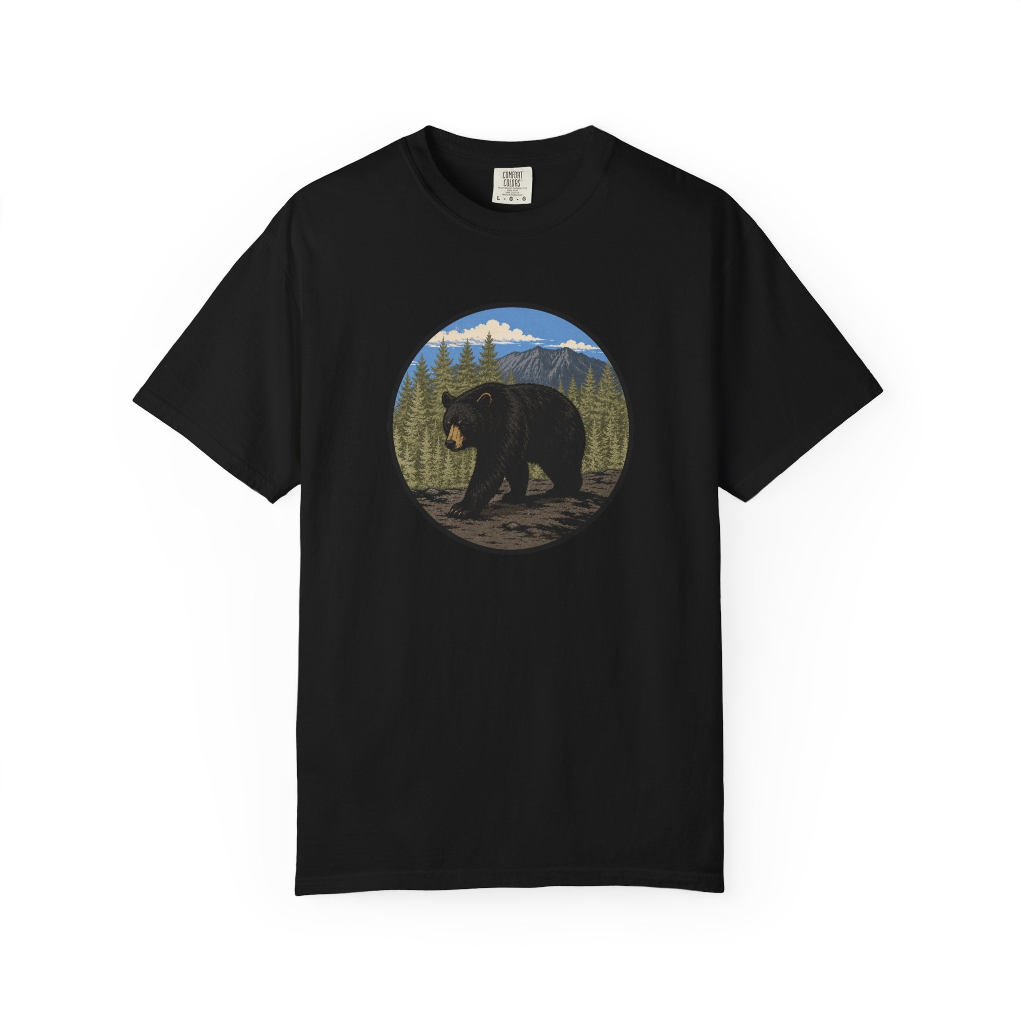 Black Bear Wilderness Badge Unisex Garment-Dyed T-Shirt