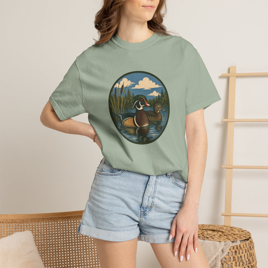 Wood Duck Pond T-Shirt — Vintage Waterfowl Nature Tee