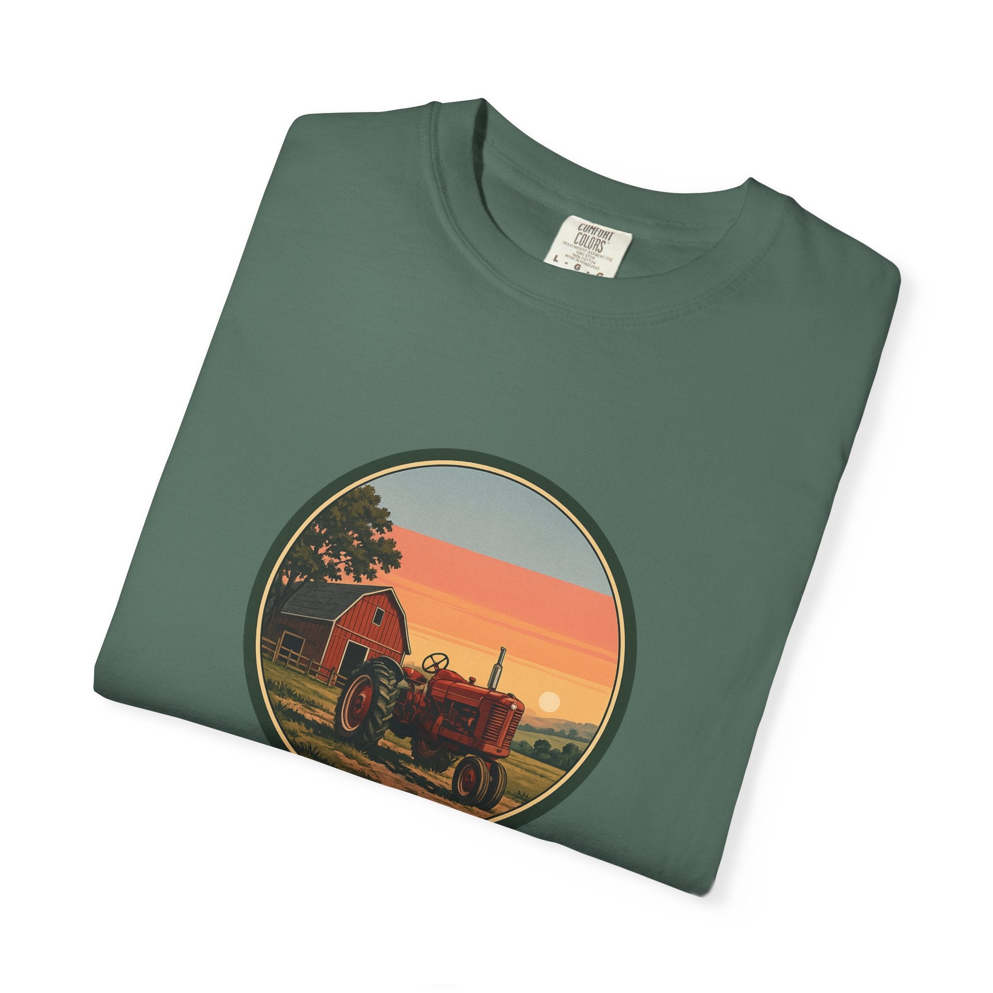 Vintage Farm Tractor Sunset T-Shirt