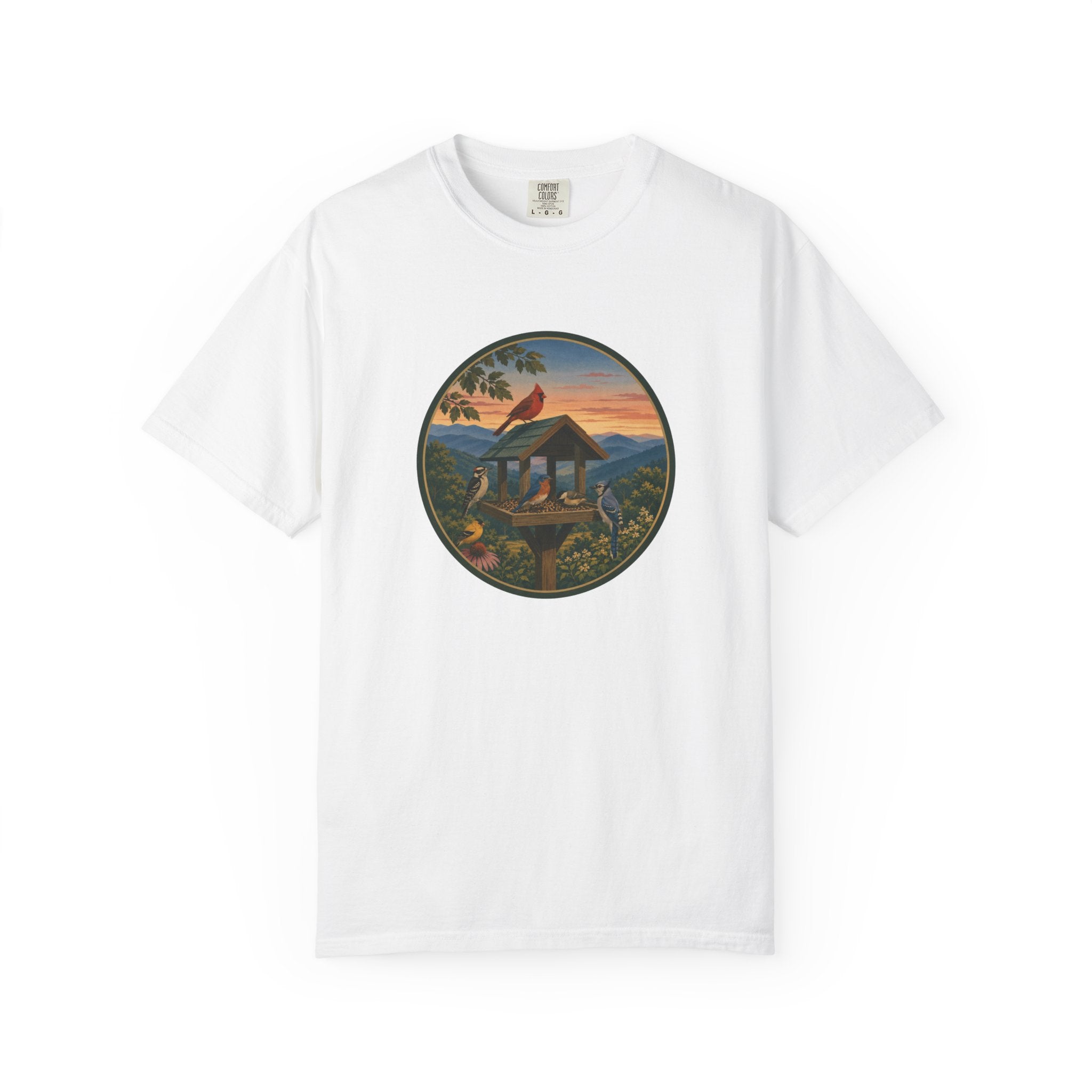 Sunset Bird Feeder Circle T-Shirt