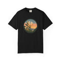 Sunset Honeysuckle T-Shirt — Floral Sunset Circle Graphic Tee