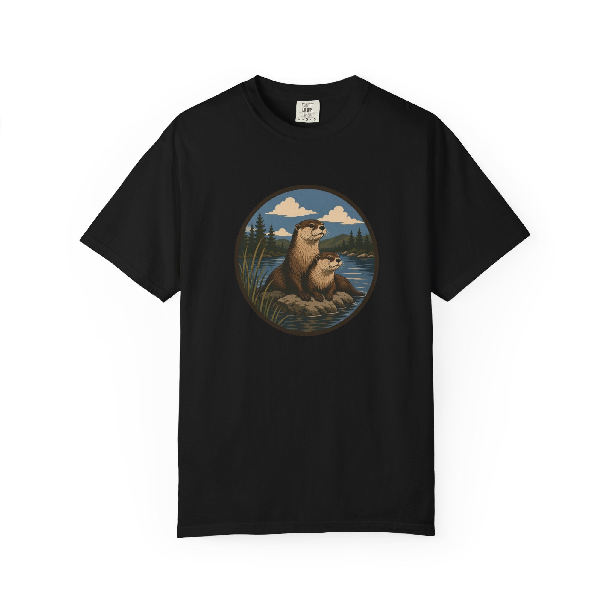 Otter & Baby Lake Scene T-Shirt