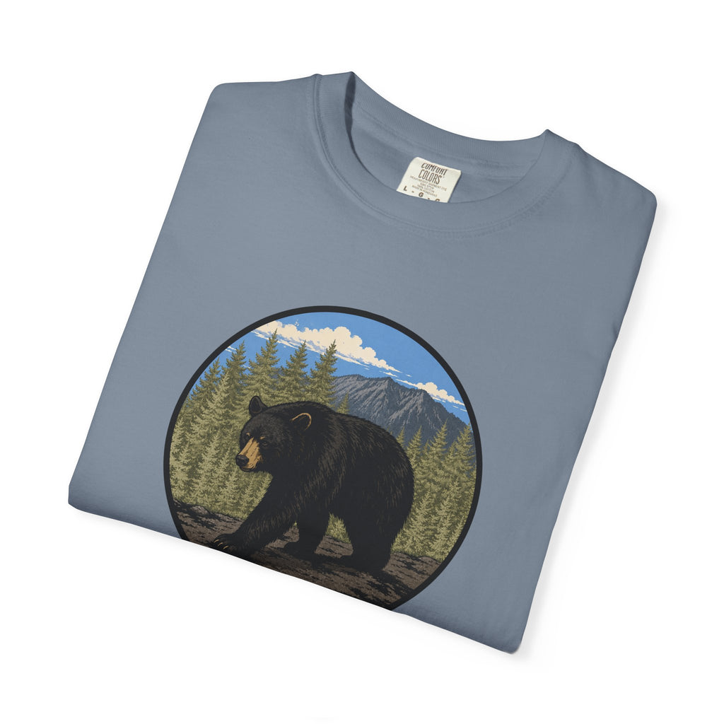 Black Bear Wilderness Badge Unisex Garment-Dyed T-Shirt
