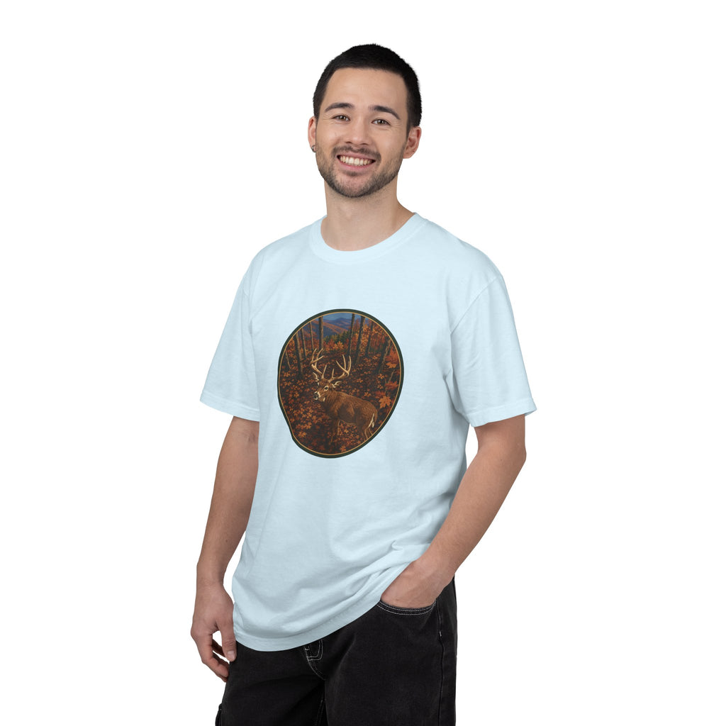 Whitetail BuckT-Shirt — Autumn Forest Deer Circle Graphic