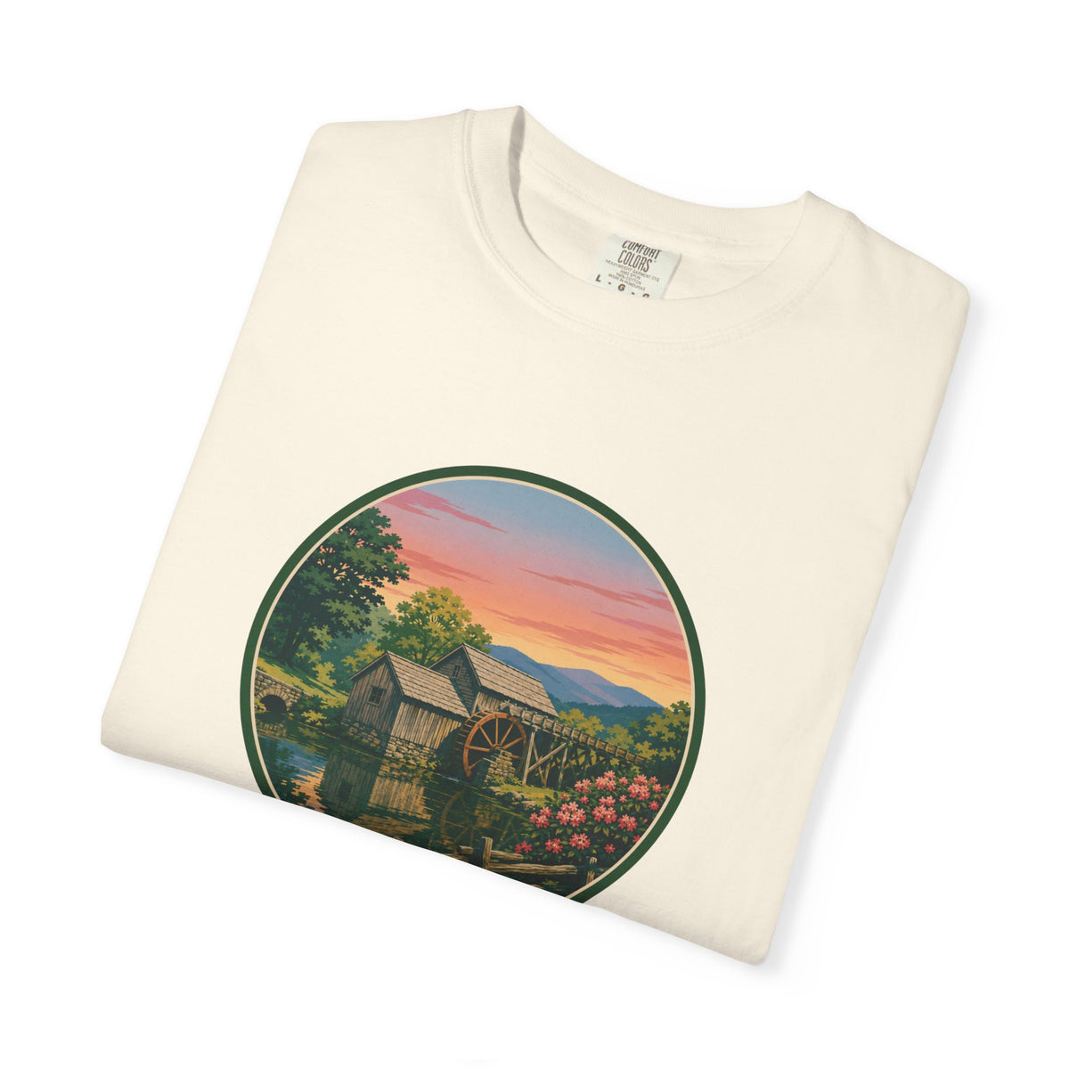 Scenic Sunset Watermill  T-Shirt