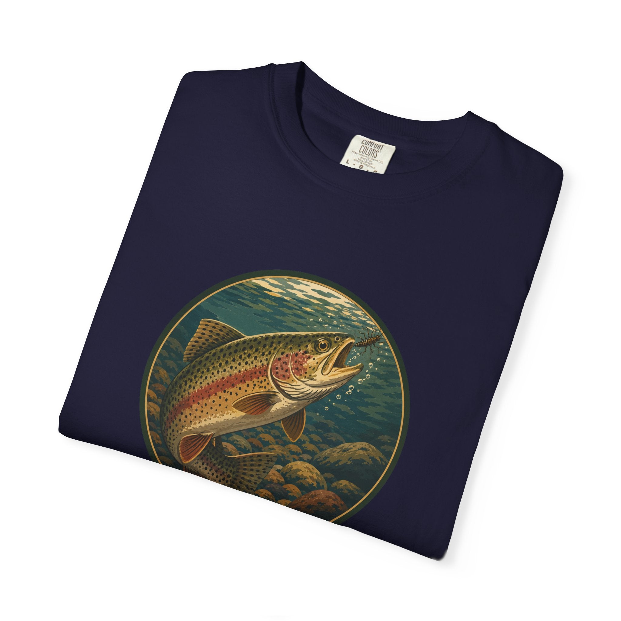 Rainbow Trout Circle Graphic T-Shirt