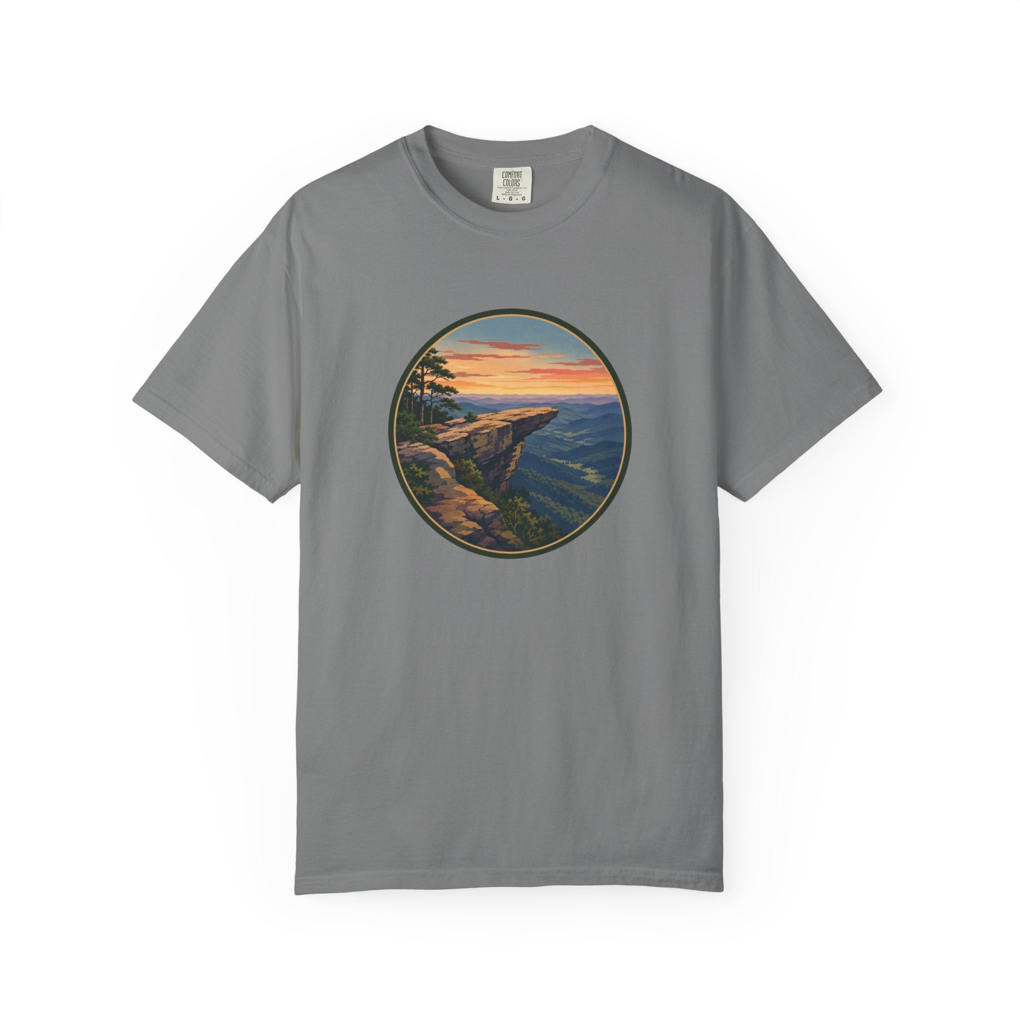 Nature Sunset Cliff T-Shirt - Blue Ridge Mountains Tee