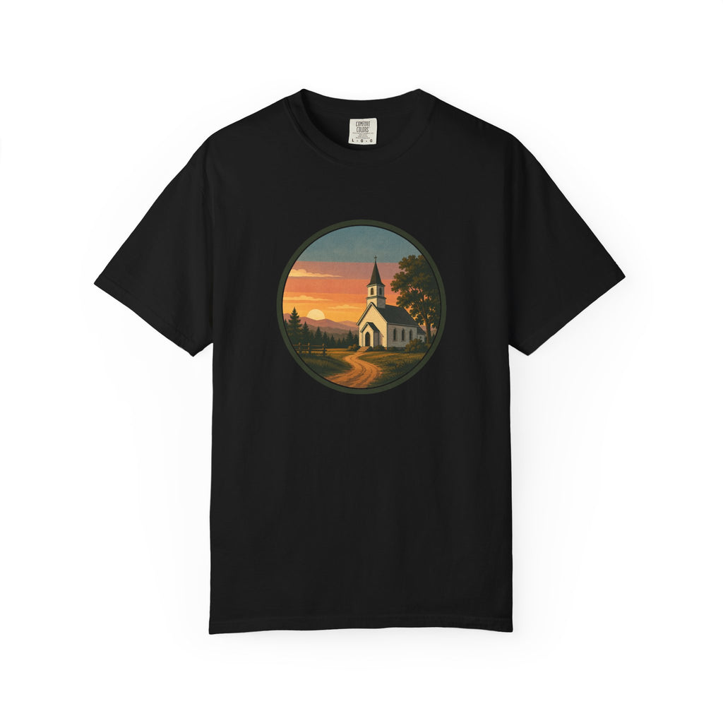 Vintage Church Sunset T-Shirt