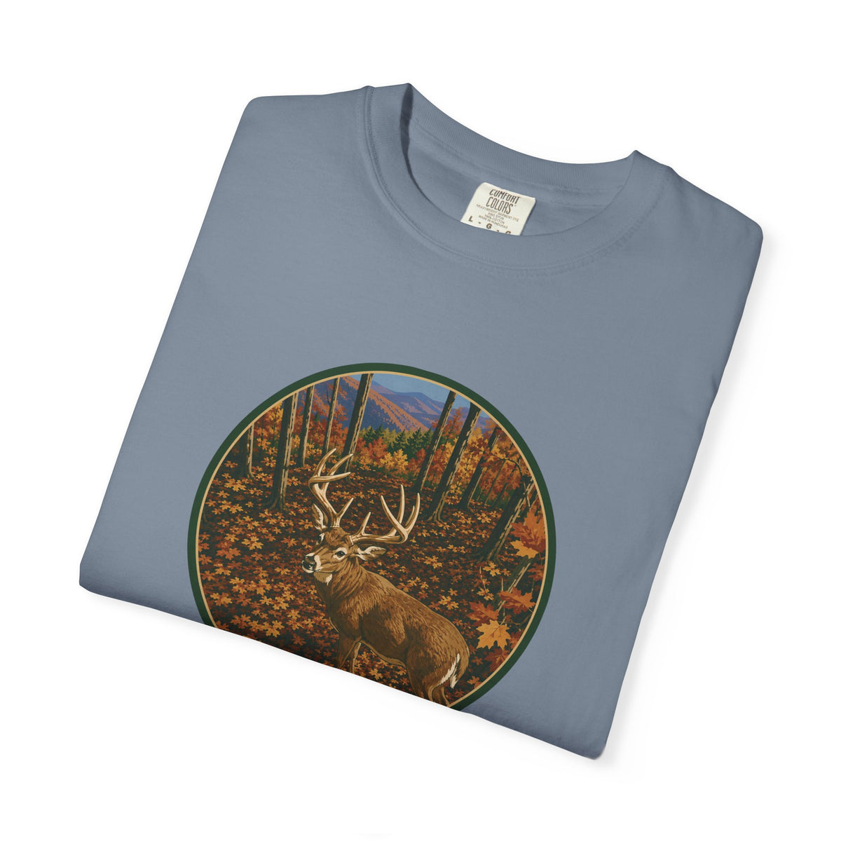 Whitetail BuckT-Shirt — Autumn Forest Deer Circle Graphic