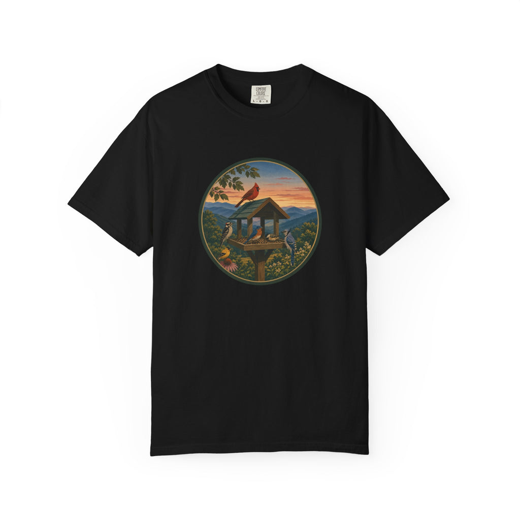 Sunset Bird Feeder Circle T-Shirt