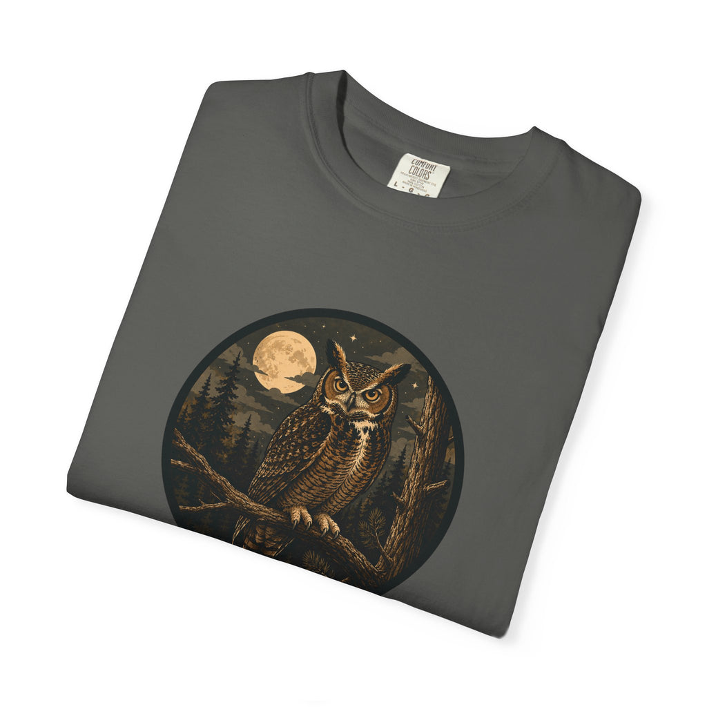 Owl Moon T-Shirt — Vintage Night Forest Graphic