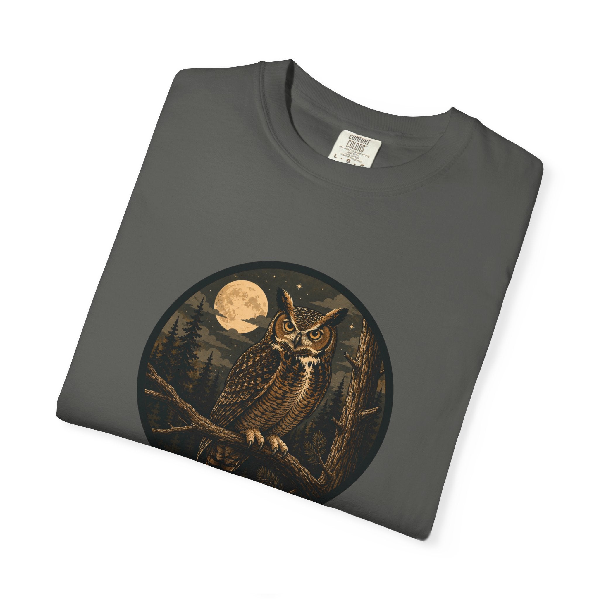 Owl Moon T-Shirt — Vintage Night Forest Graphic