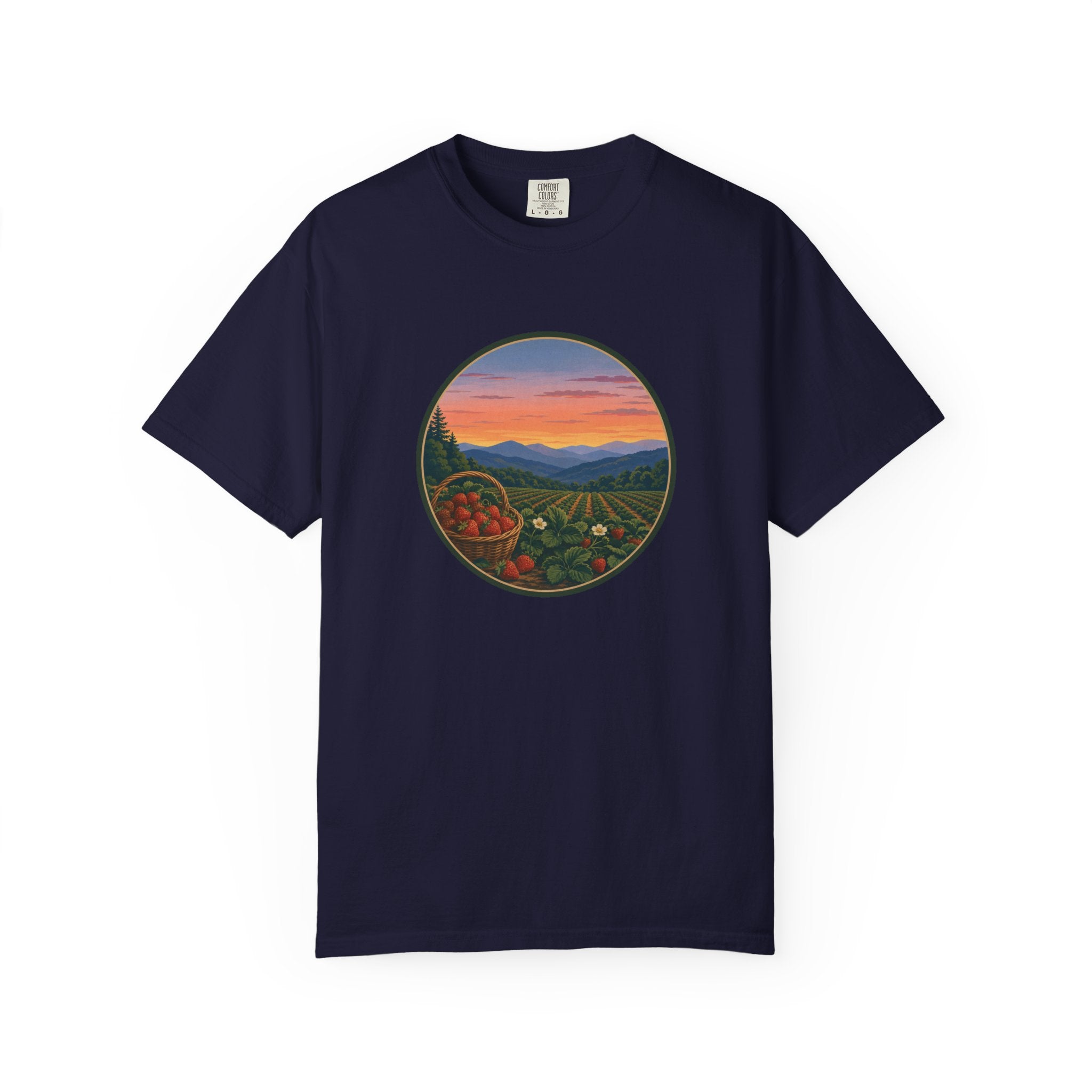 Sunset Strawberry Patch Scenic Tee