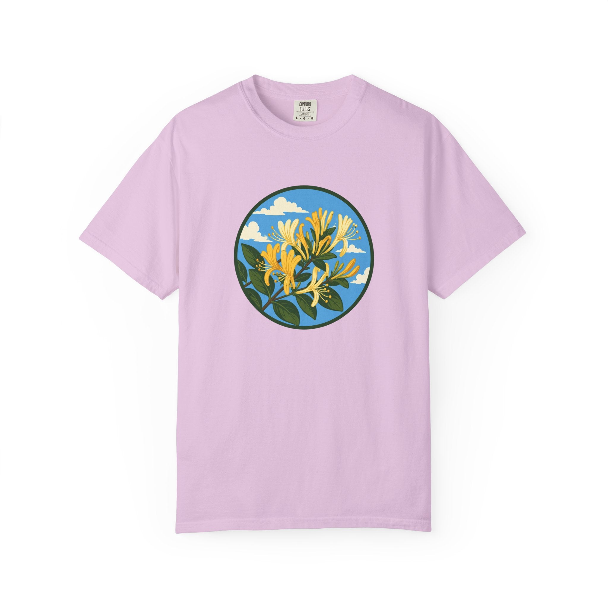 Honeysuckle Circle Tee — Botanical Floral Graphic T-Shirt