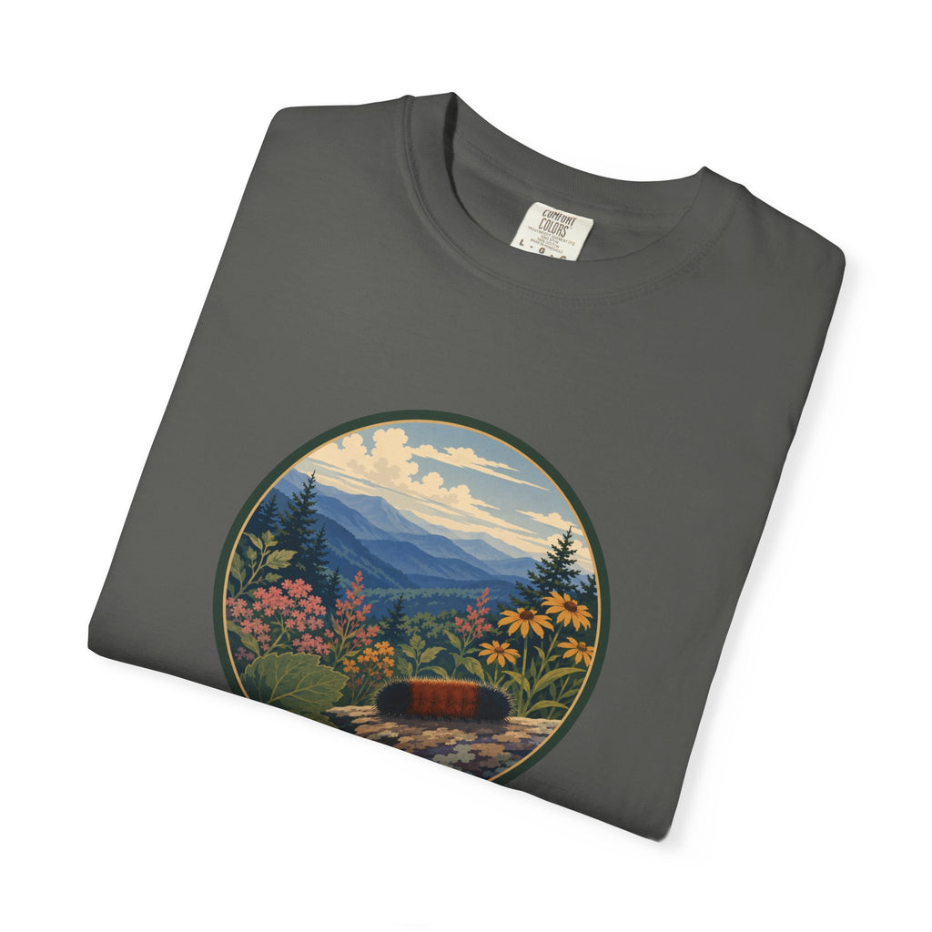 Mountain Caterpillar Scenic T-Shirt — Vintage Wilderness Nature Graphic