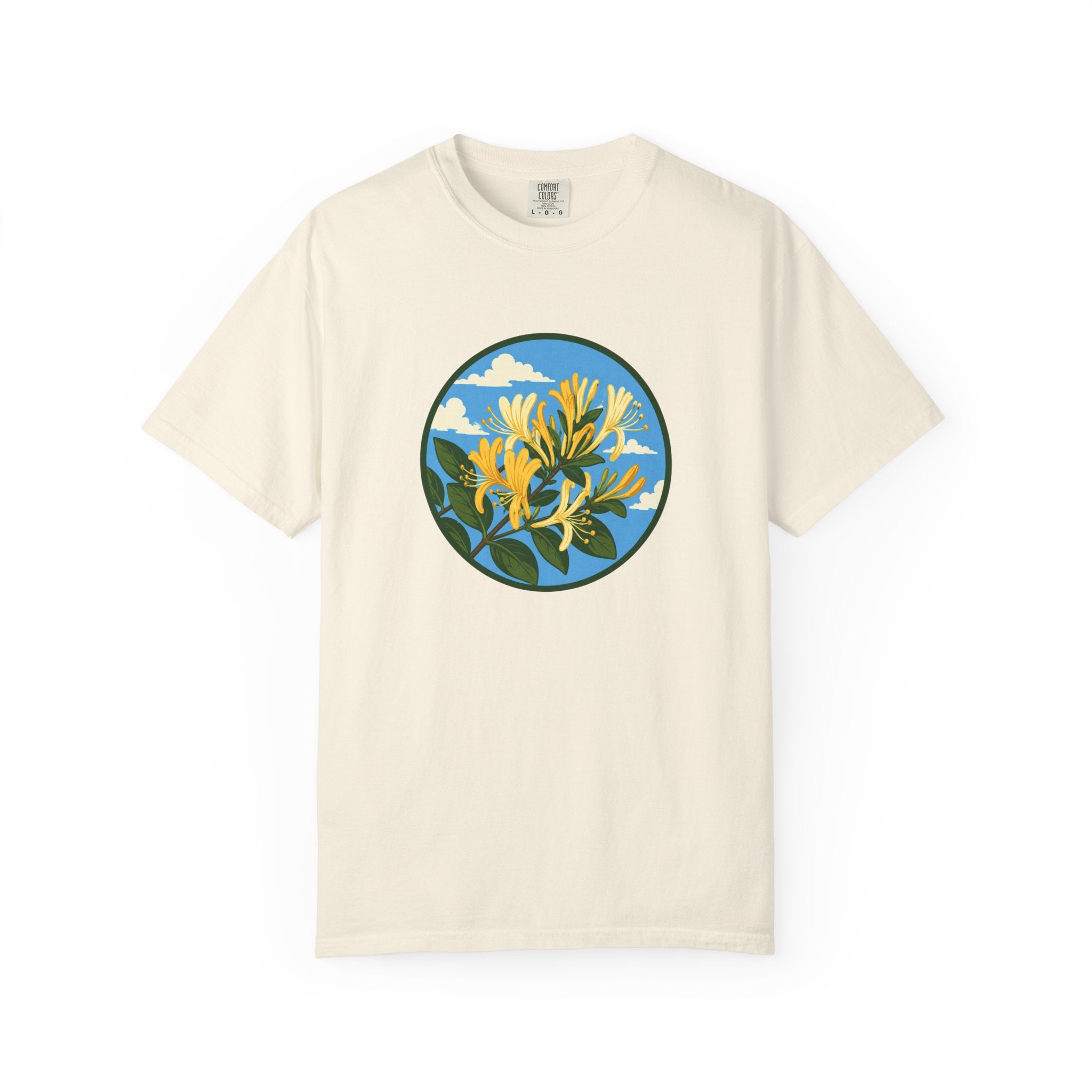 Honeysuckle Circle Tee — Botanical Floral Graphic T-Shirt