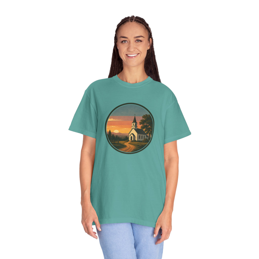 Vintage Church Sunset T-Shirt