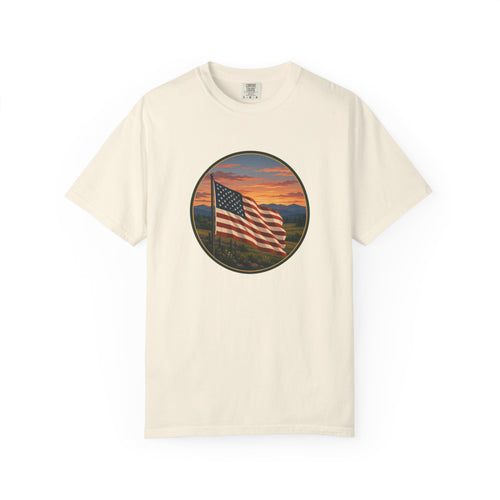 American Flag Sunset T-Shirt