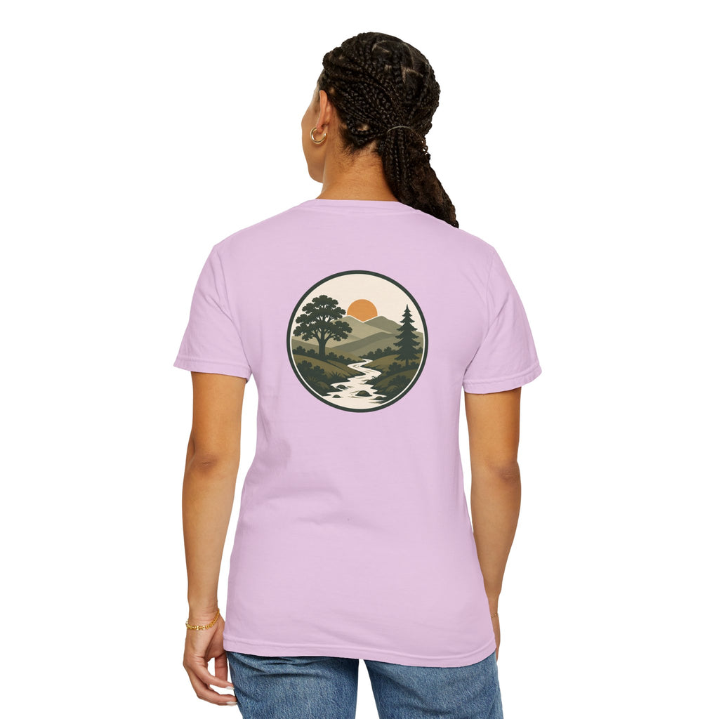 Simple Goodness Official Badge T-Shirt — Sunset Creek Landscape Tee