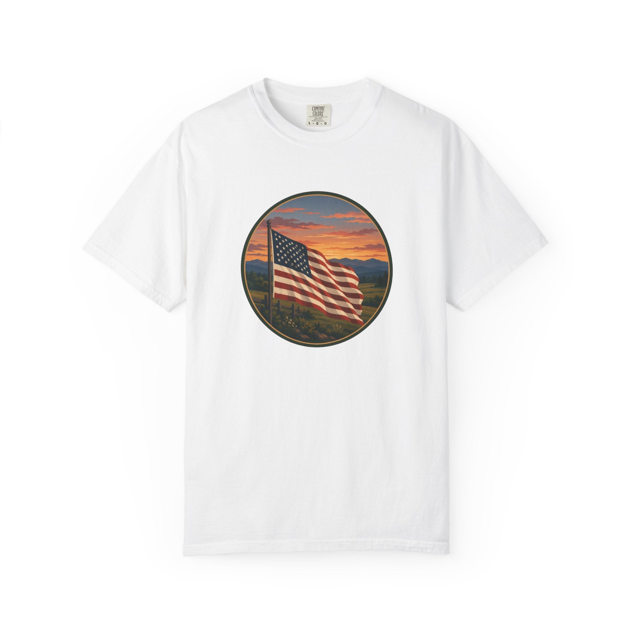 American Flag Sunset T-Shirt