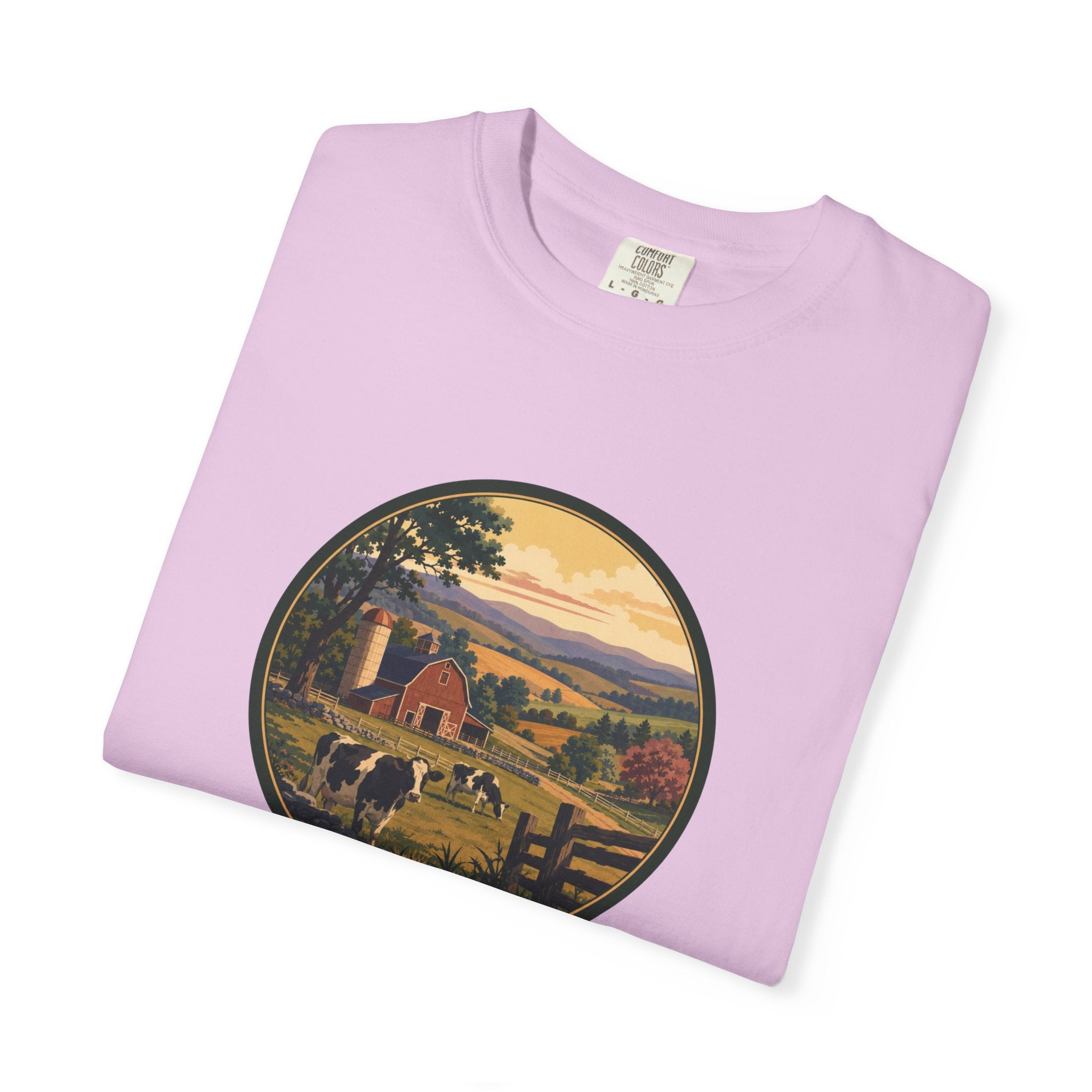 Vintage Country Dairy Farm Scene T-Shirt