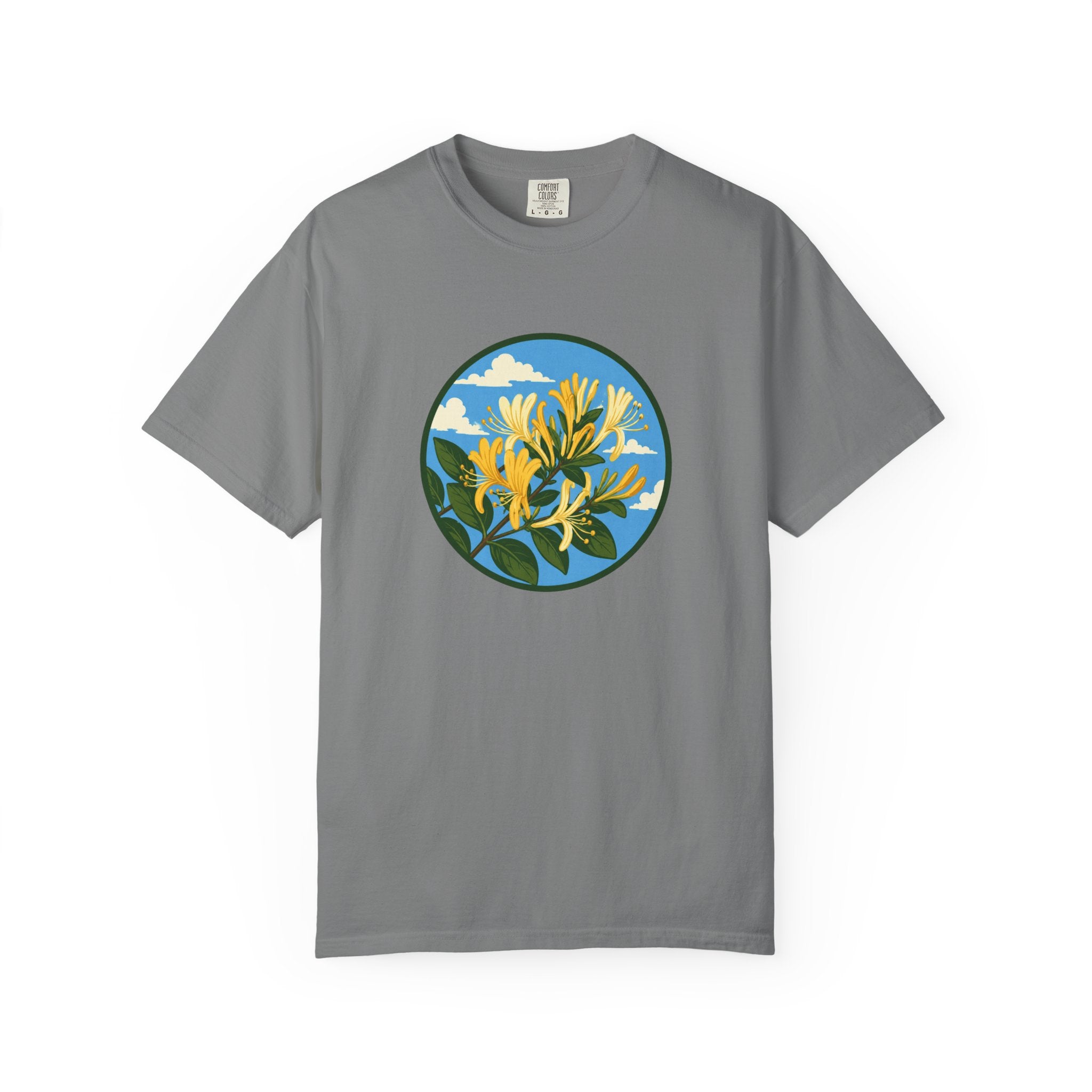 Honeysuckle Circle Tee — Botanical Floral Graphic T-Shirt