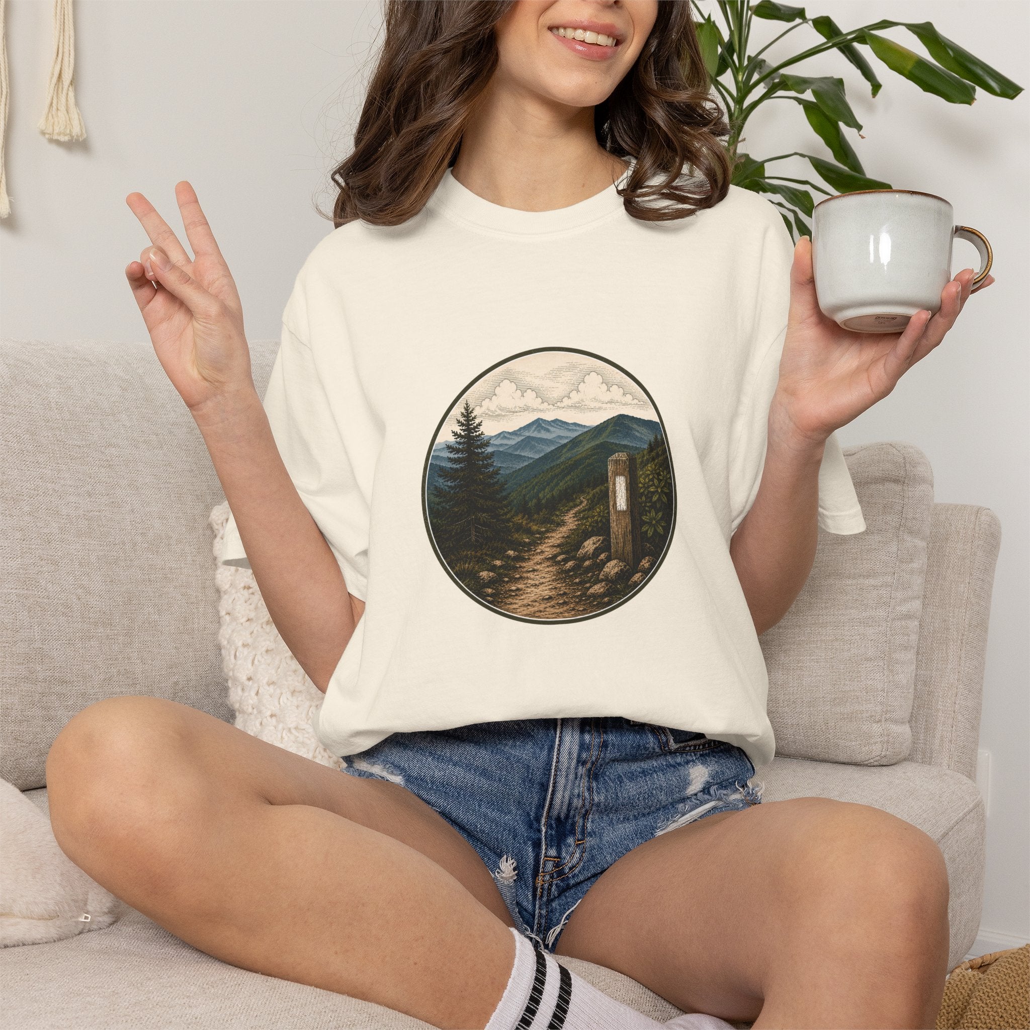 Trailside Scenic T-Shirt — Mountain Path Graphic