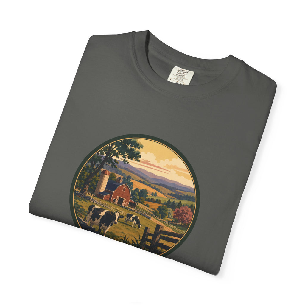 Vintage Country Dairy Farm Scene T-Shirt