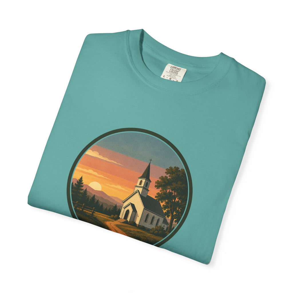 Vintage Church Sunset T-Shirt