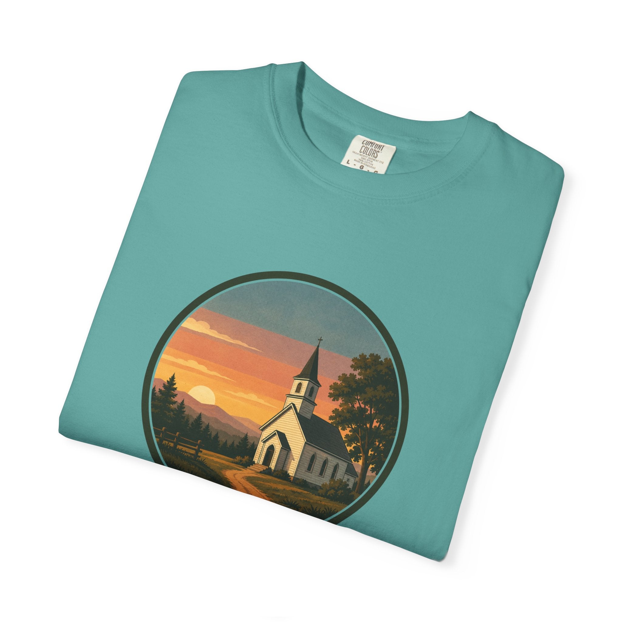 Vintage Church Sunset T-Shirt