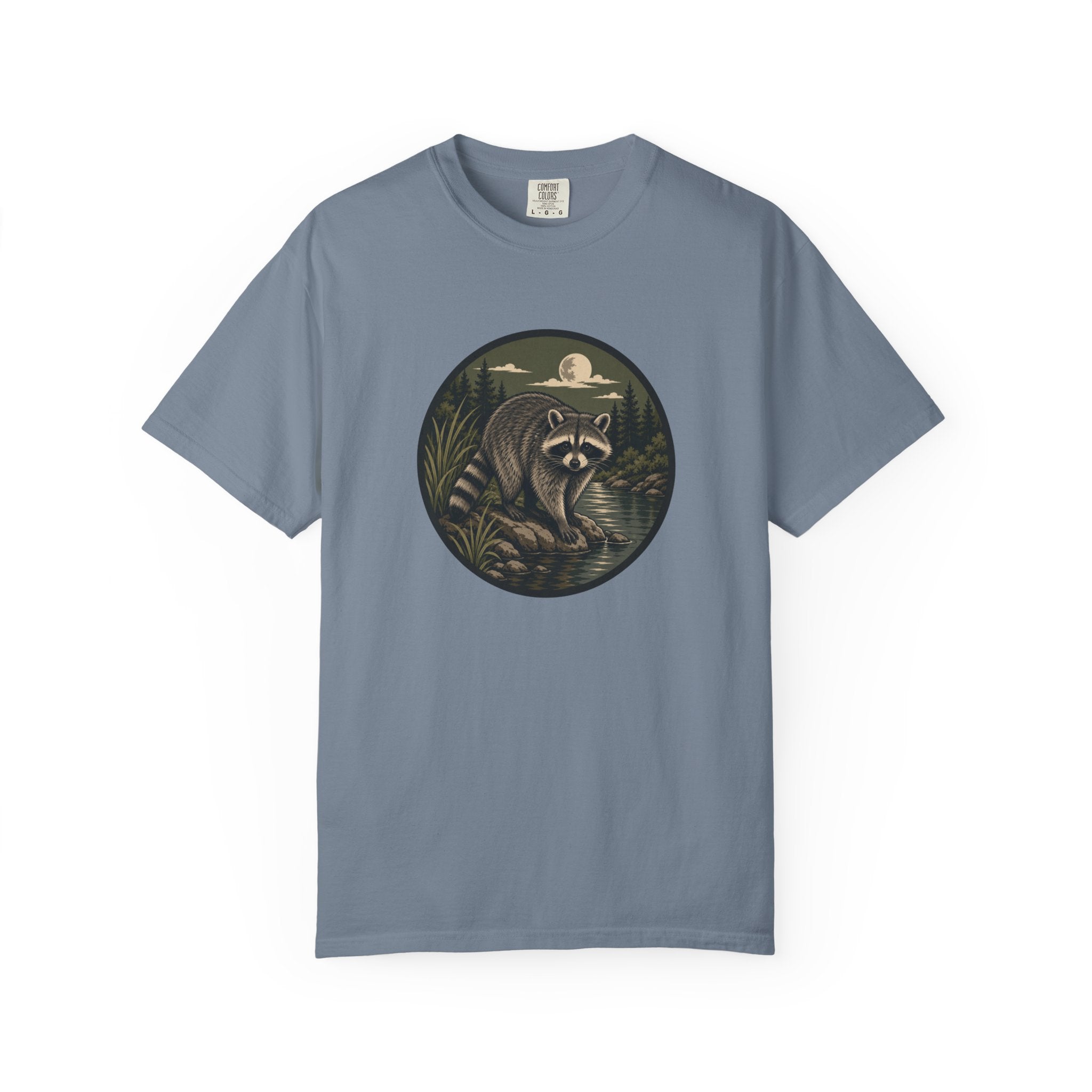 Raccoon Moonlight T-Shirt — Night Forest Wildlife Graphic Tee