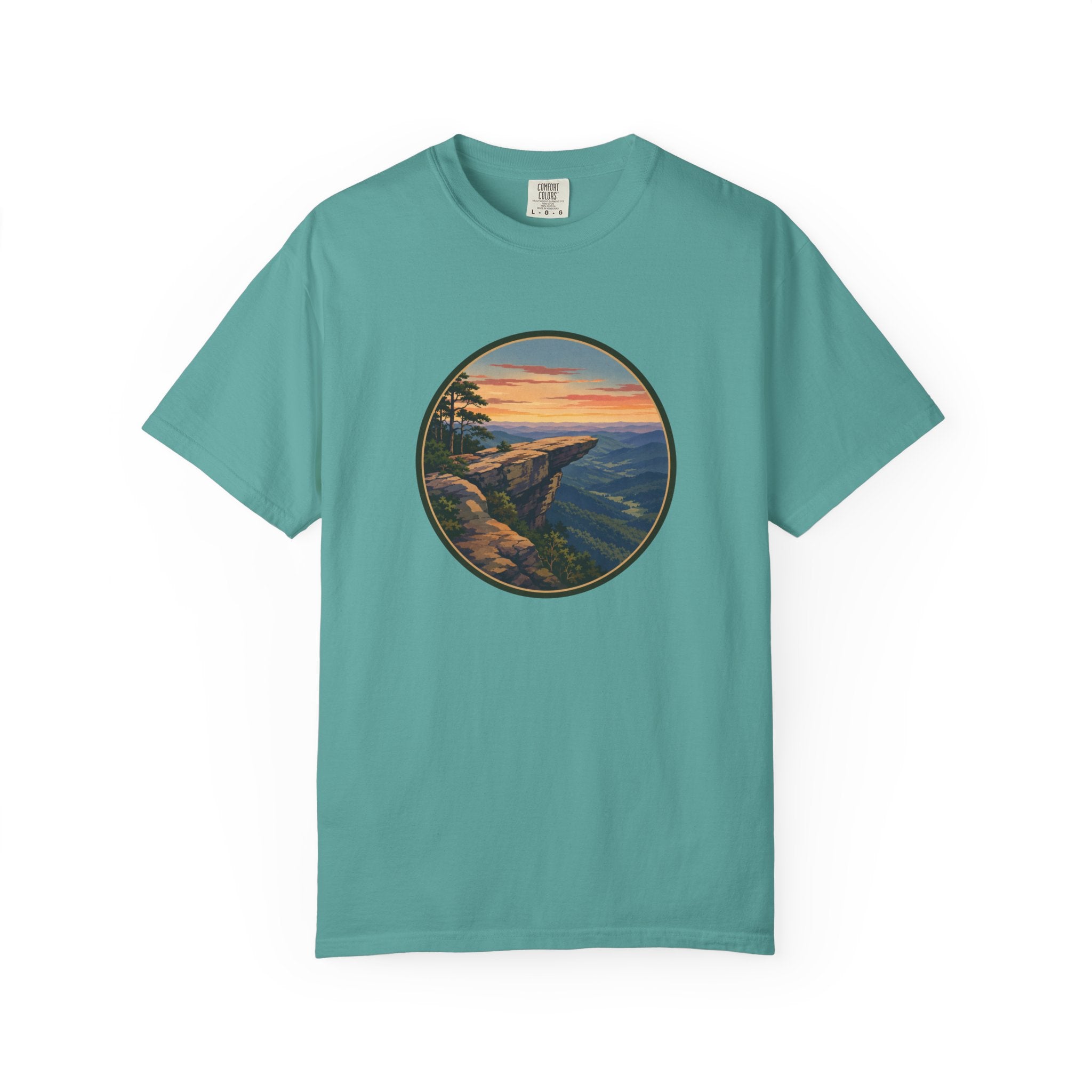 Nature Sunset Cliff T-Shirt - Blue Ridge Mountains Tee