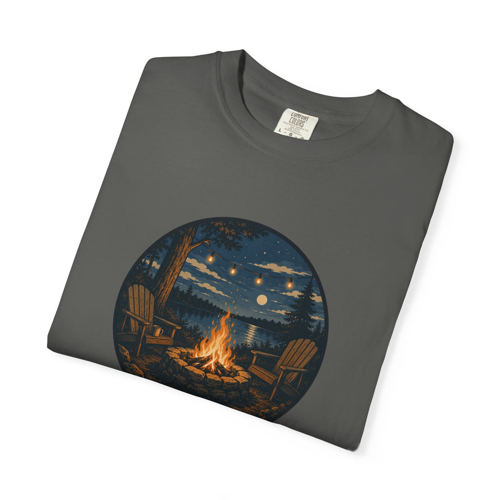 Campfire Night T-Shirt — Cozy Lakeside Bonfire Design