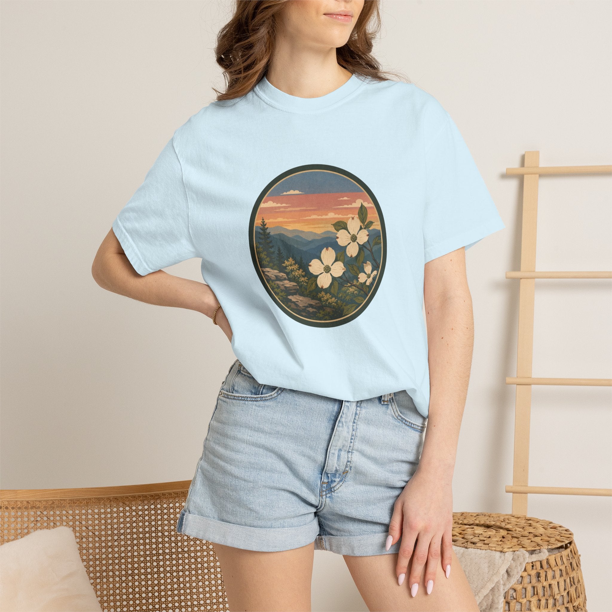 Scenic Dogwood Bloom Sunset T-Shirt